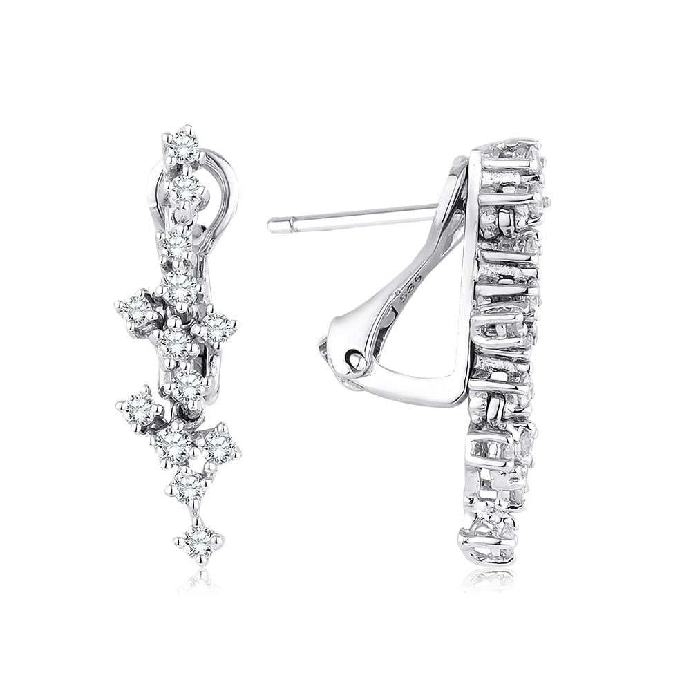 0.45 Karat Pırlanta Tasarım Küpe 