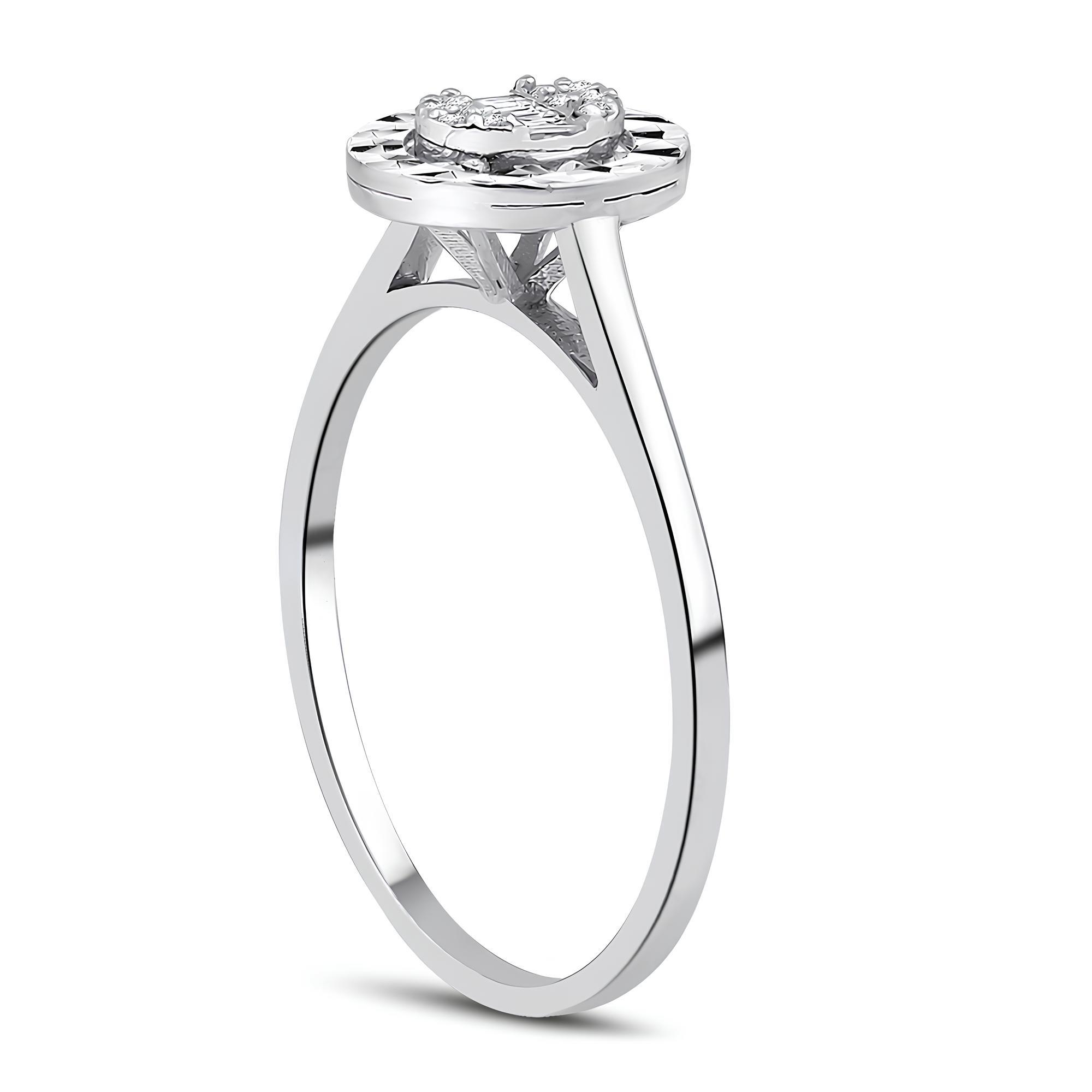 0.08 Karat Pırlanta Baget Yüzük