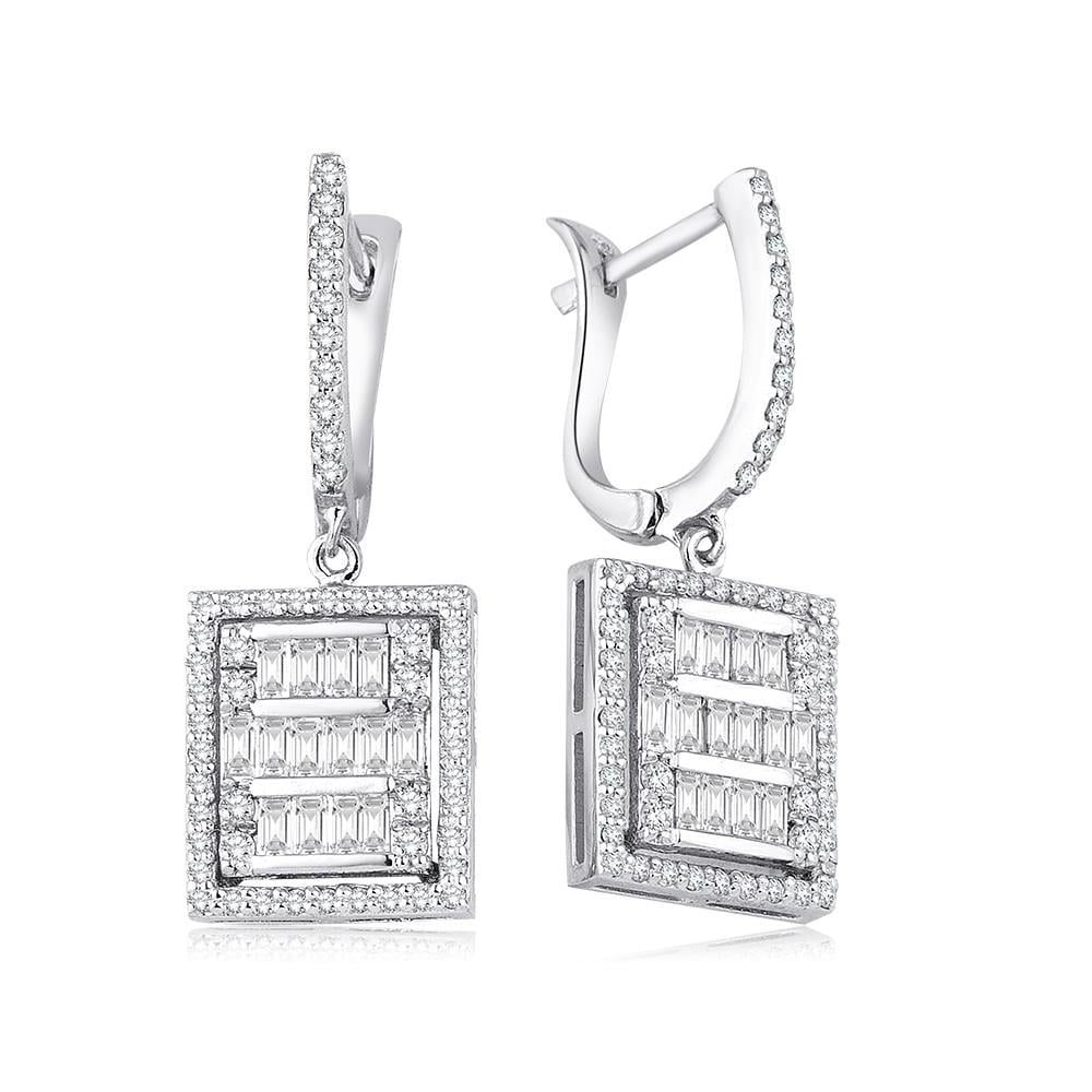 0.98 Karat Pırlanta Baget Küpe