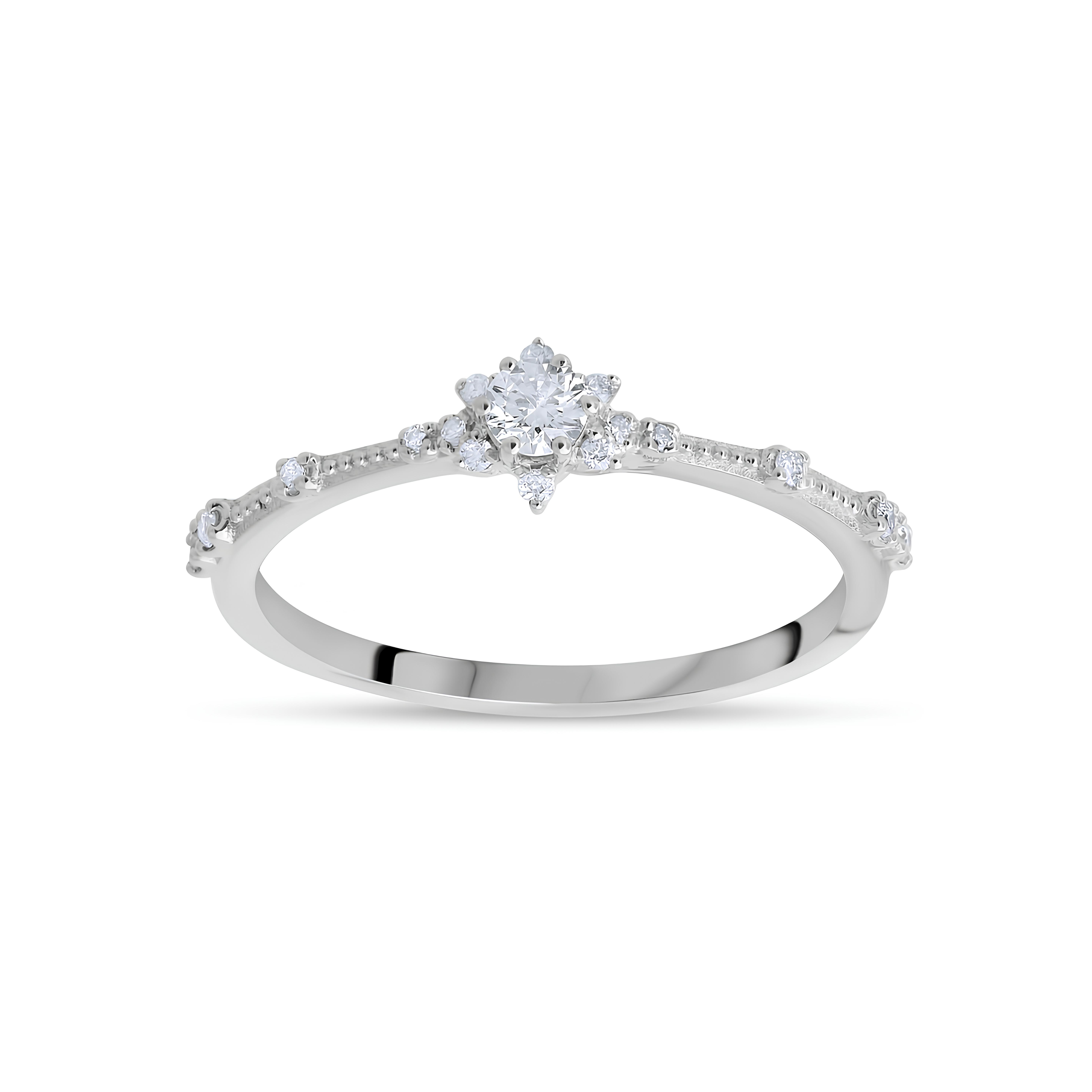 0.22 Karat Pırlanta Tasarım Yüzük Sevgililer Günü Özel