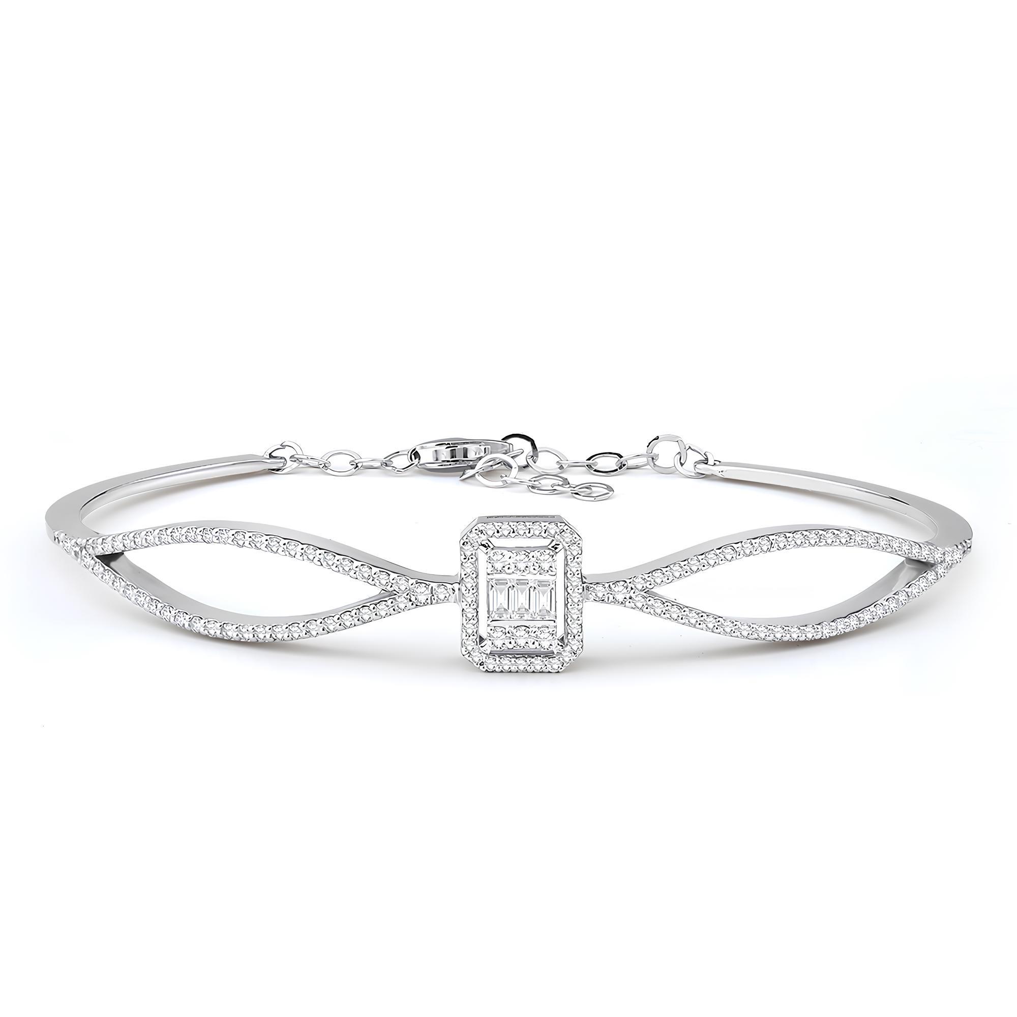 0.91 Karat Pırlanta Baget Kelepçe