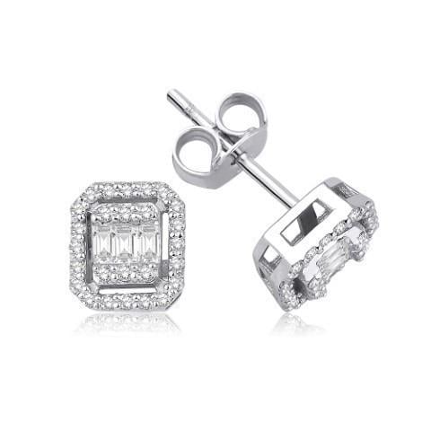 0.34 Karat Pırlanta Baget Küpe Sevgililer Günü Özel