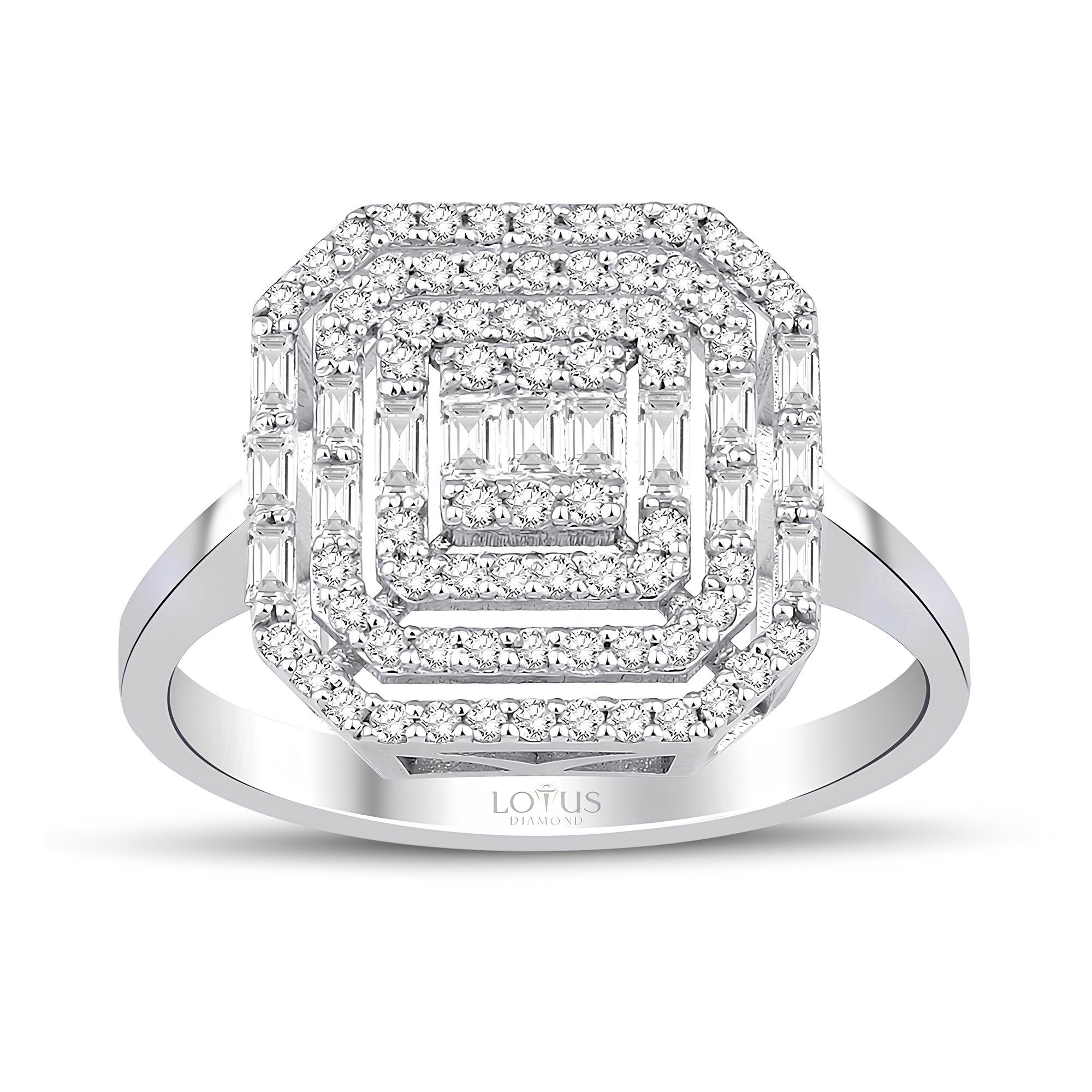 0.51 Karat Pırlanta Bagetli Yüzük