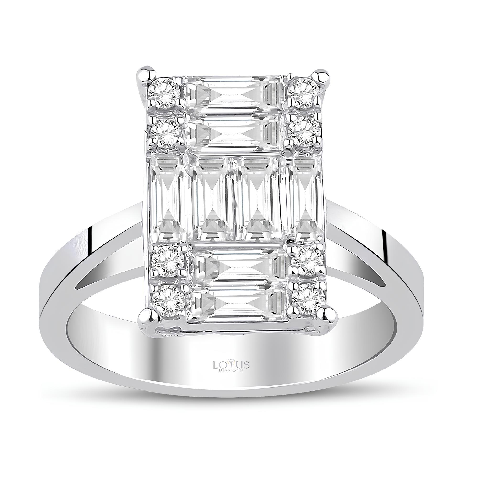 1.28 Karat Pırlanta Baget Yüzük