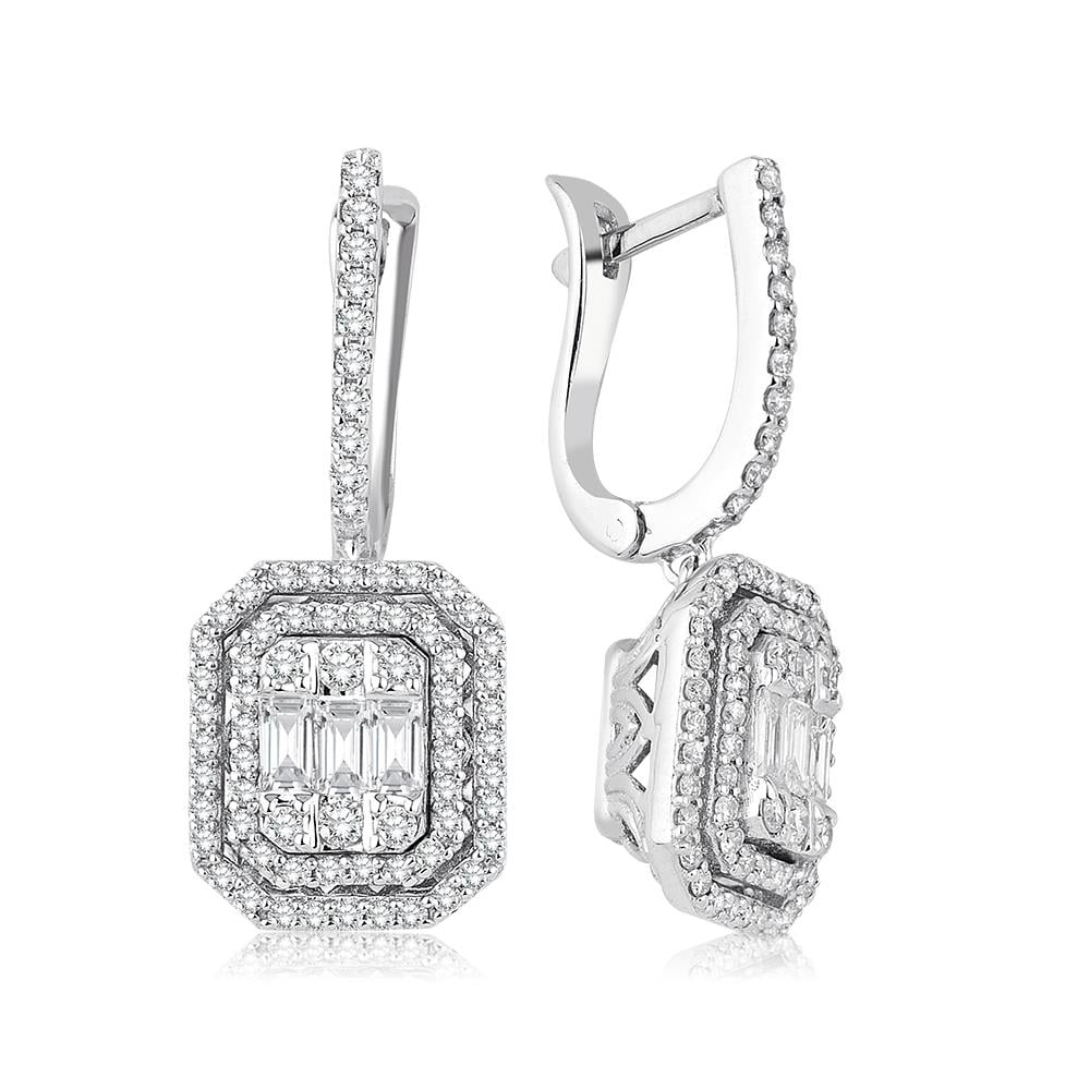 1.30 Karat Pırlanta Baget Küpe