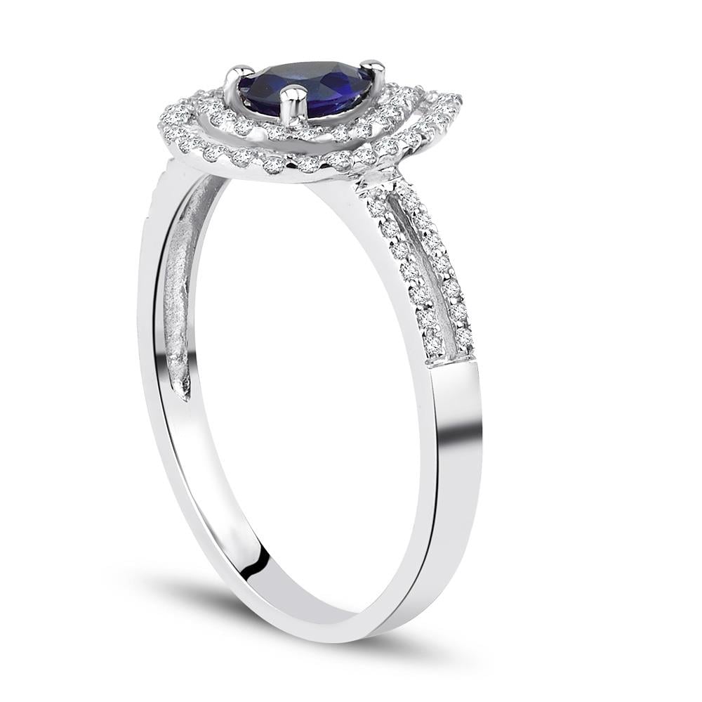 1.37 Karat Pırlanta Safir Yüzük