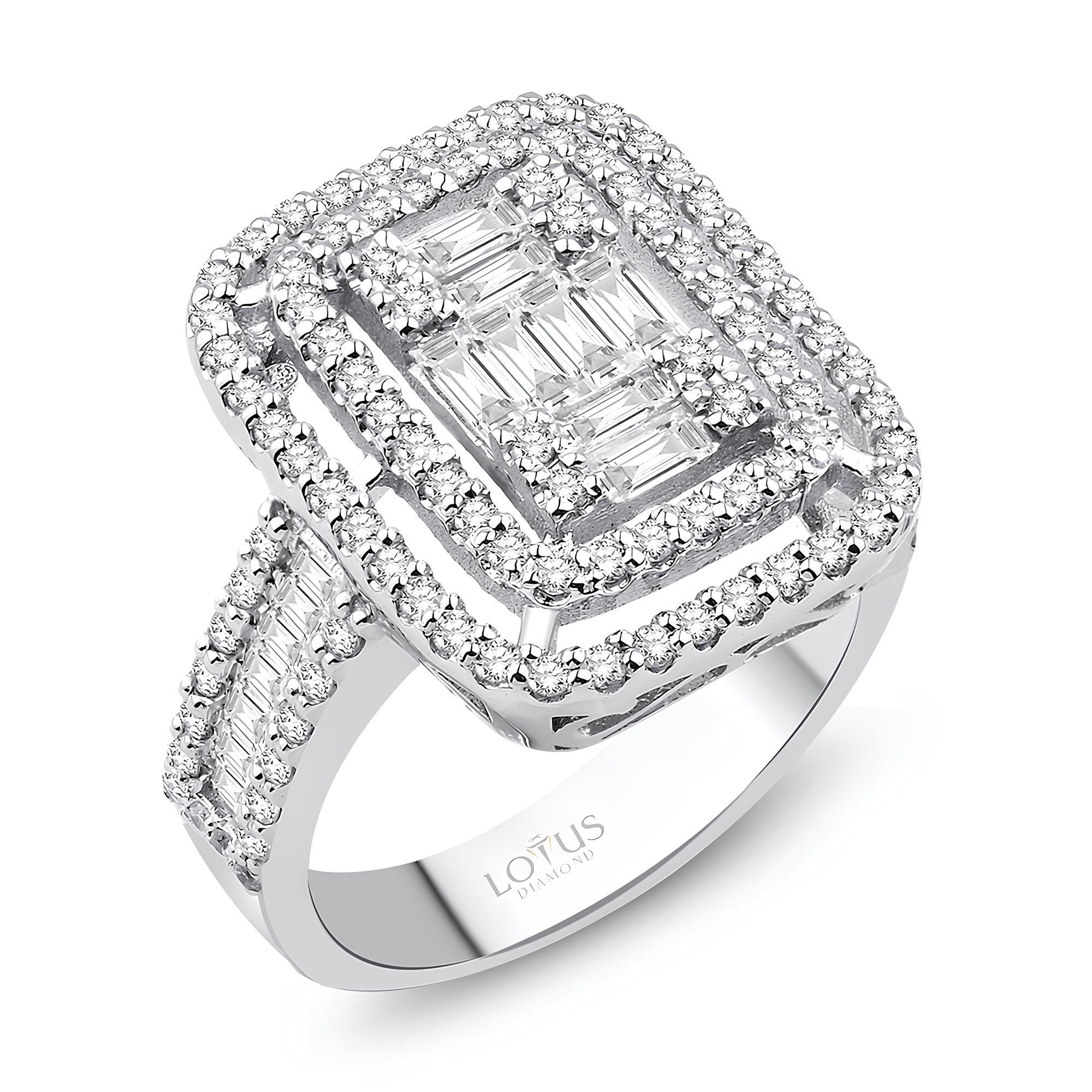 1.66 Karat Pırlanta Baget Yüzük