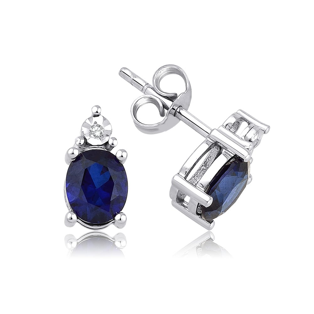 1.52 Karat Pırlanta Safir Küpe