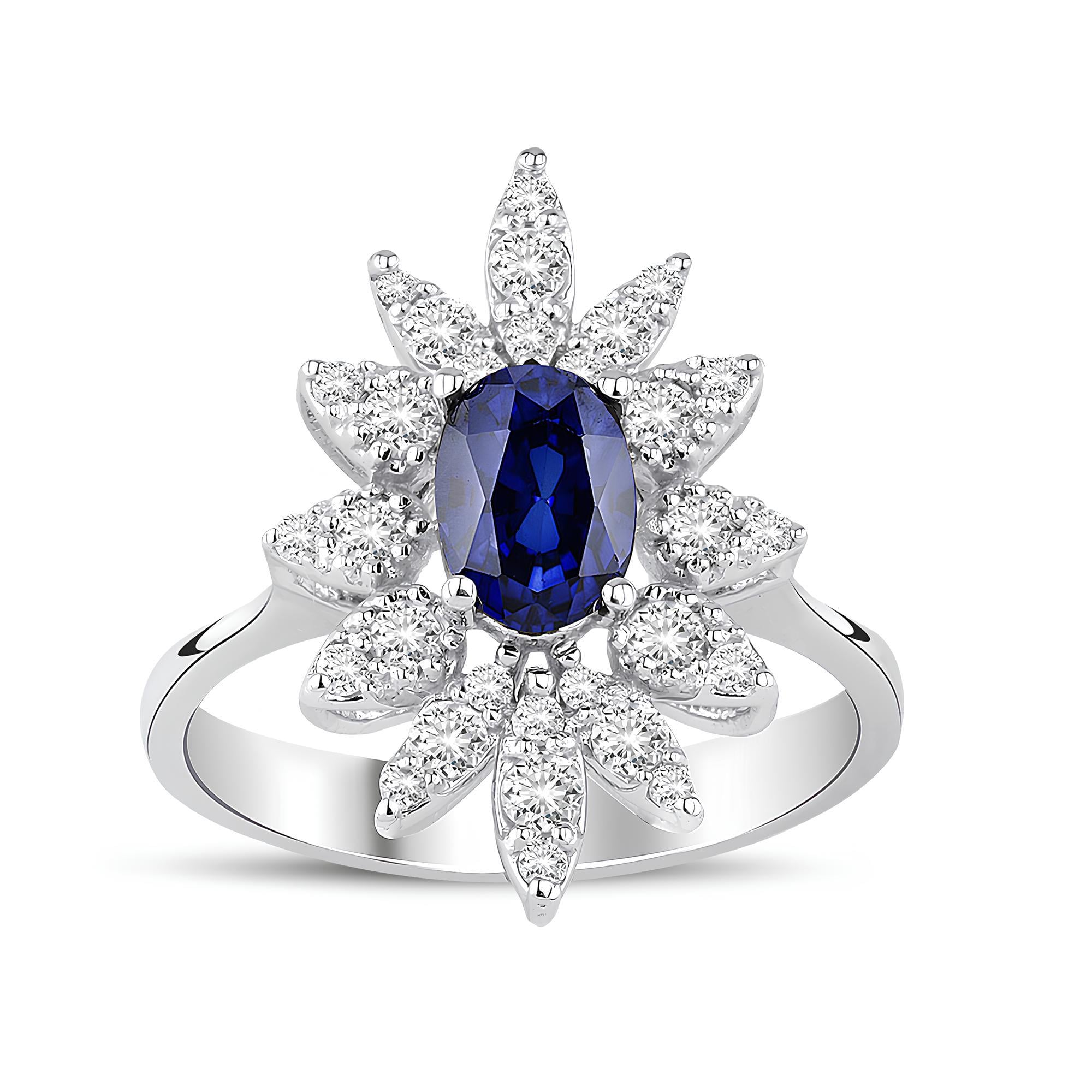 1.72 Karat Pırlanta Safir Yüzük