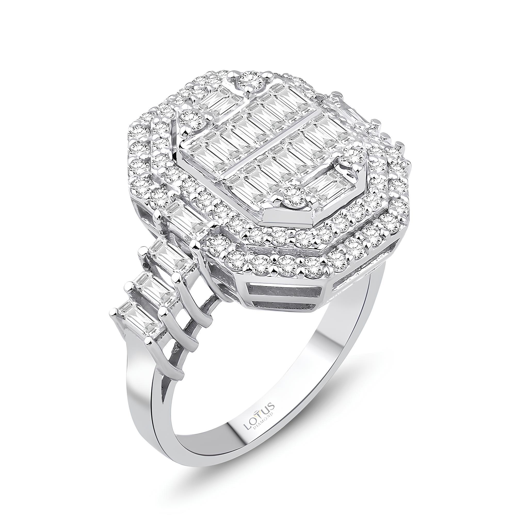 1.33 Karat Pırlanta Baget Yüzük