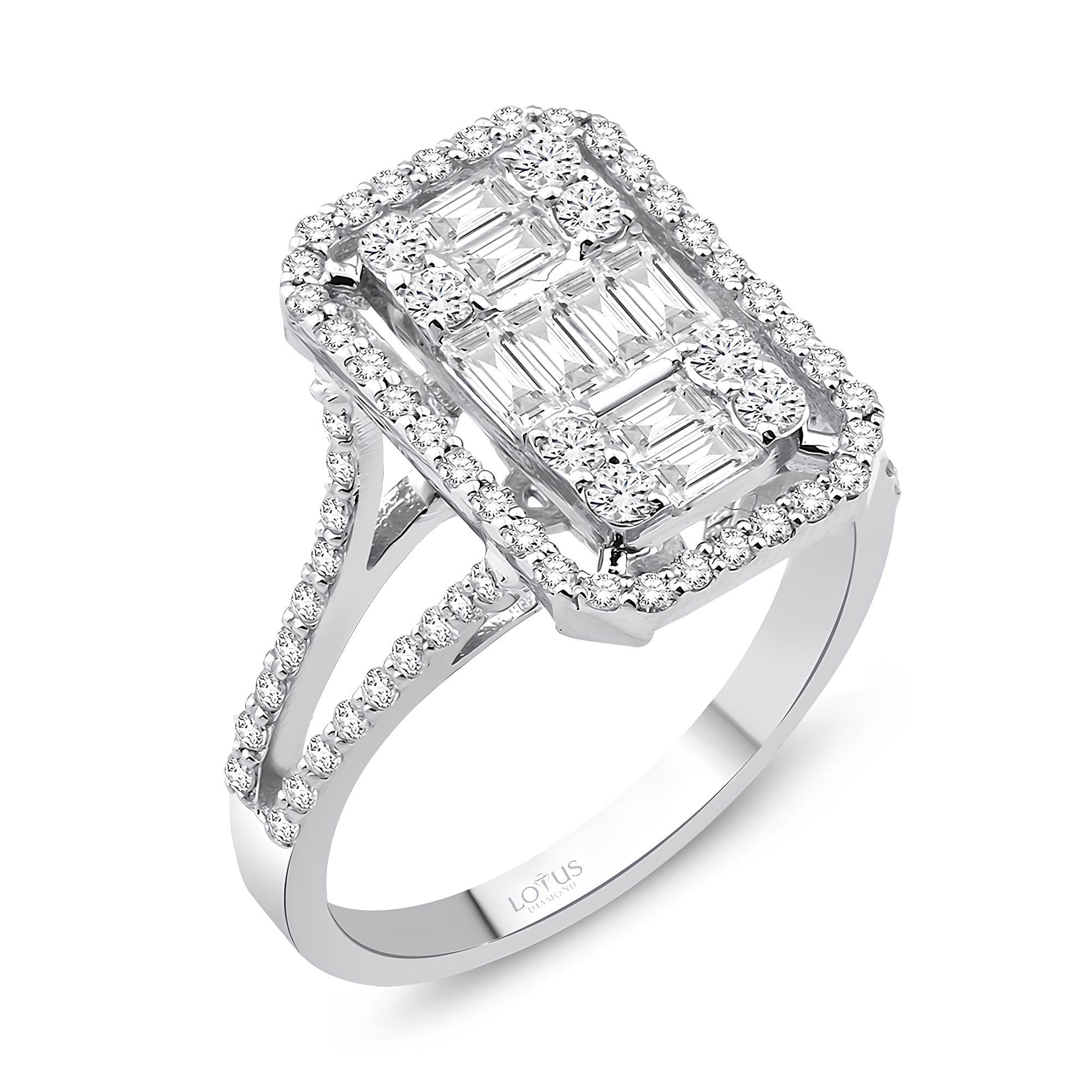 1.10 Karat Pırlanta Baget Yüzük