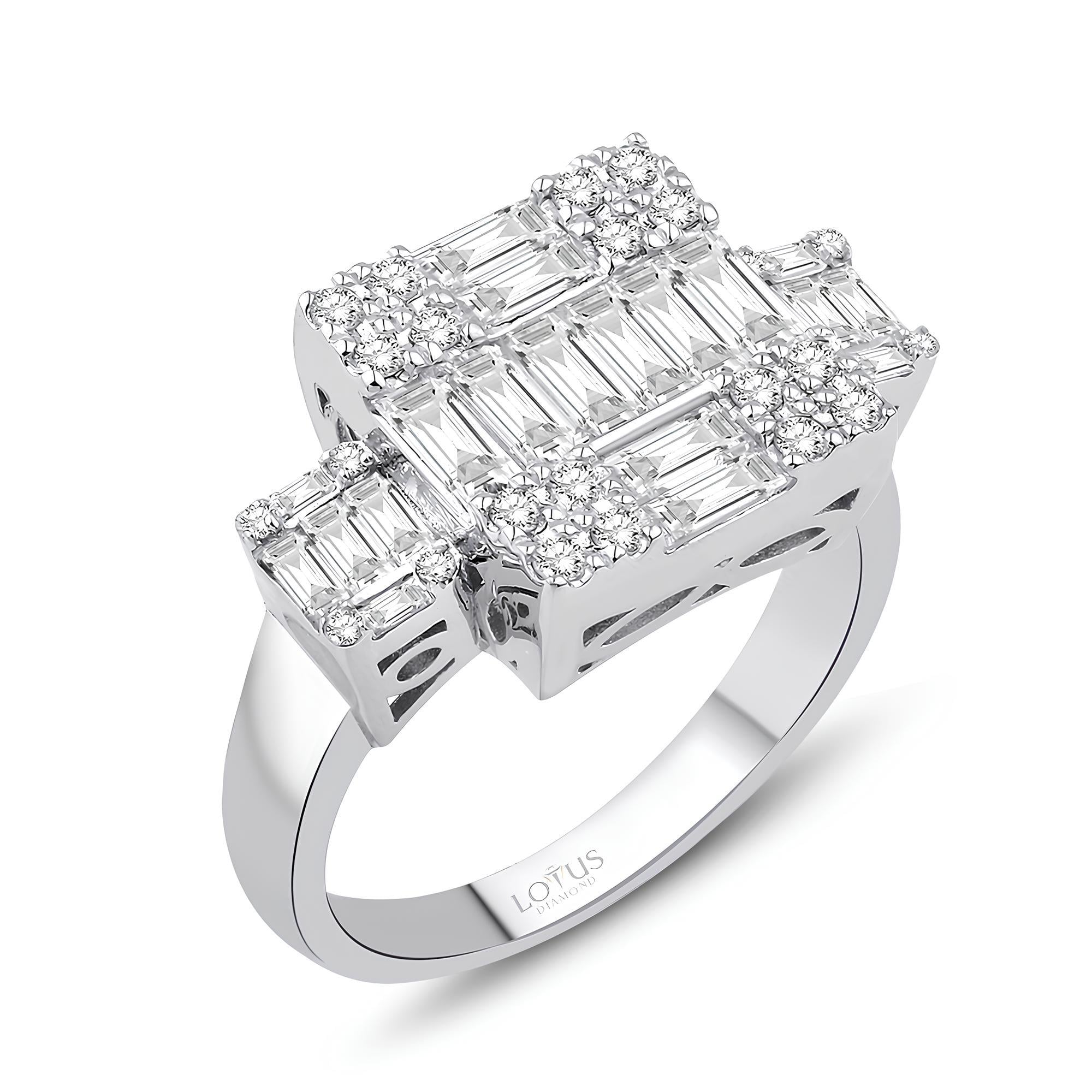 1.27 Karat Pırlanta Bagetli Yüzük