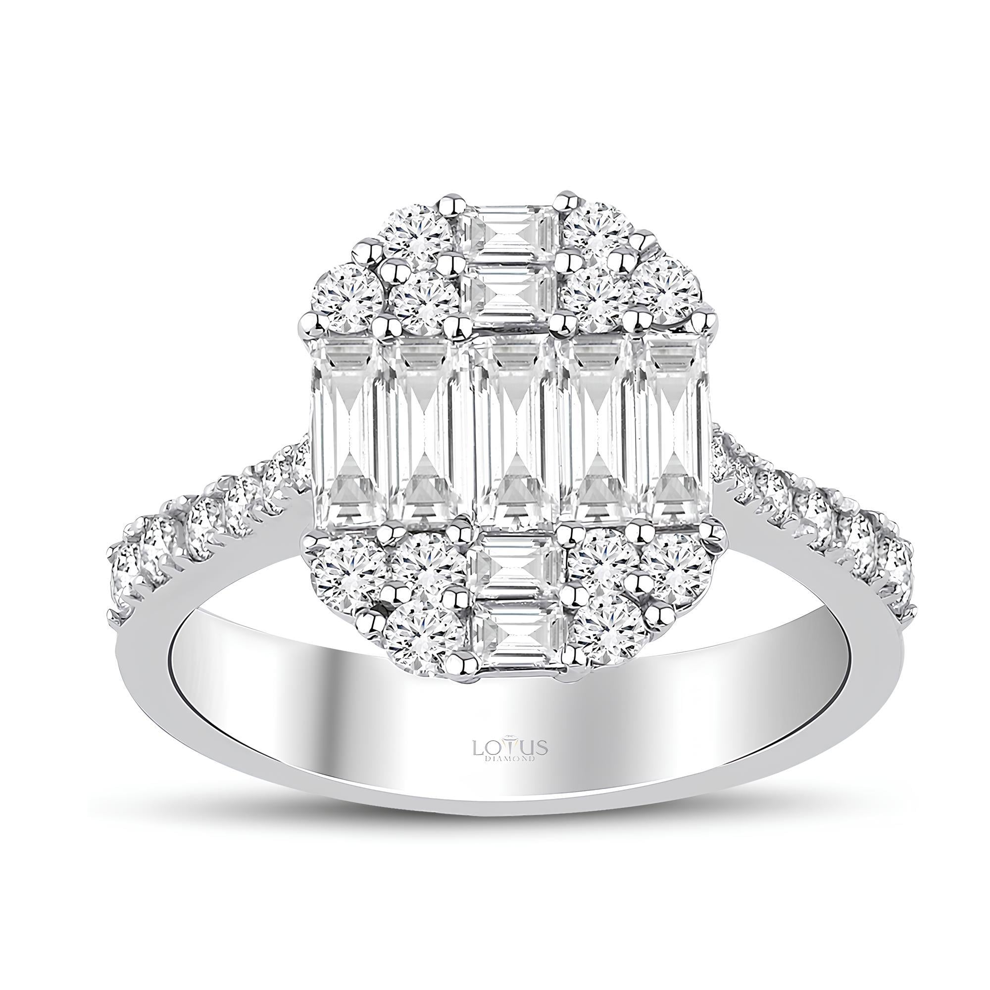 1.22 Karat Pırlanta Baget Yüzük