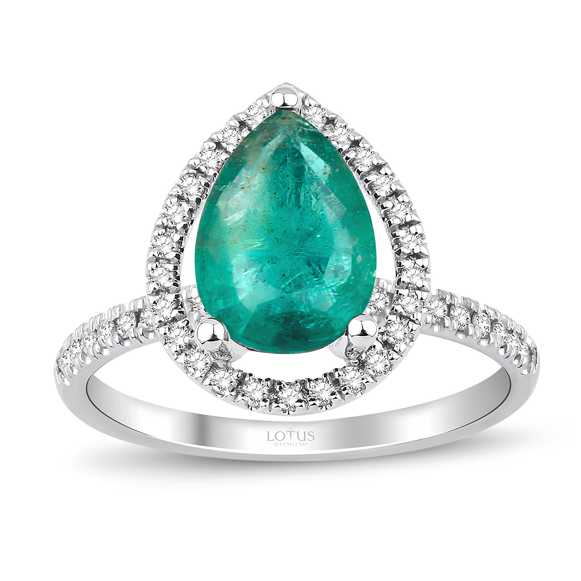 1.95 Karat Pırlanta Zümrüt Yüzük