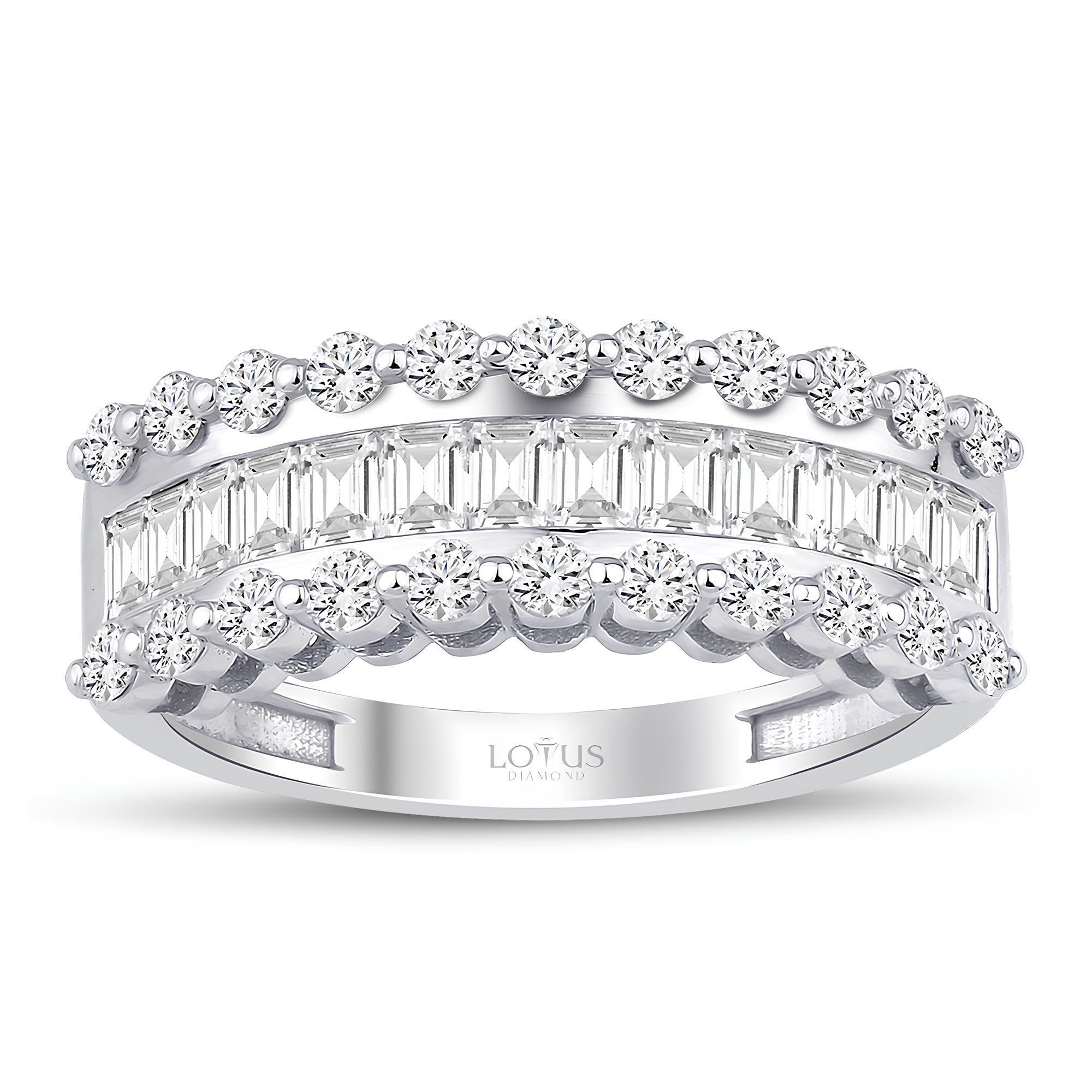 1.41 Karat Pırlanta Baget Yüzük