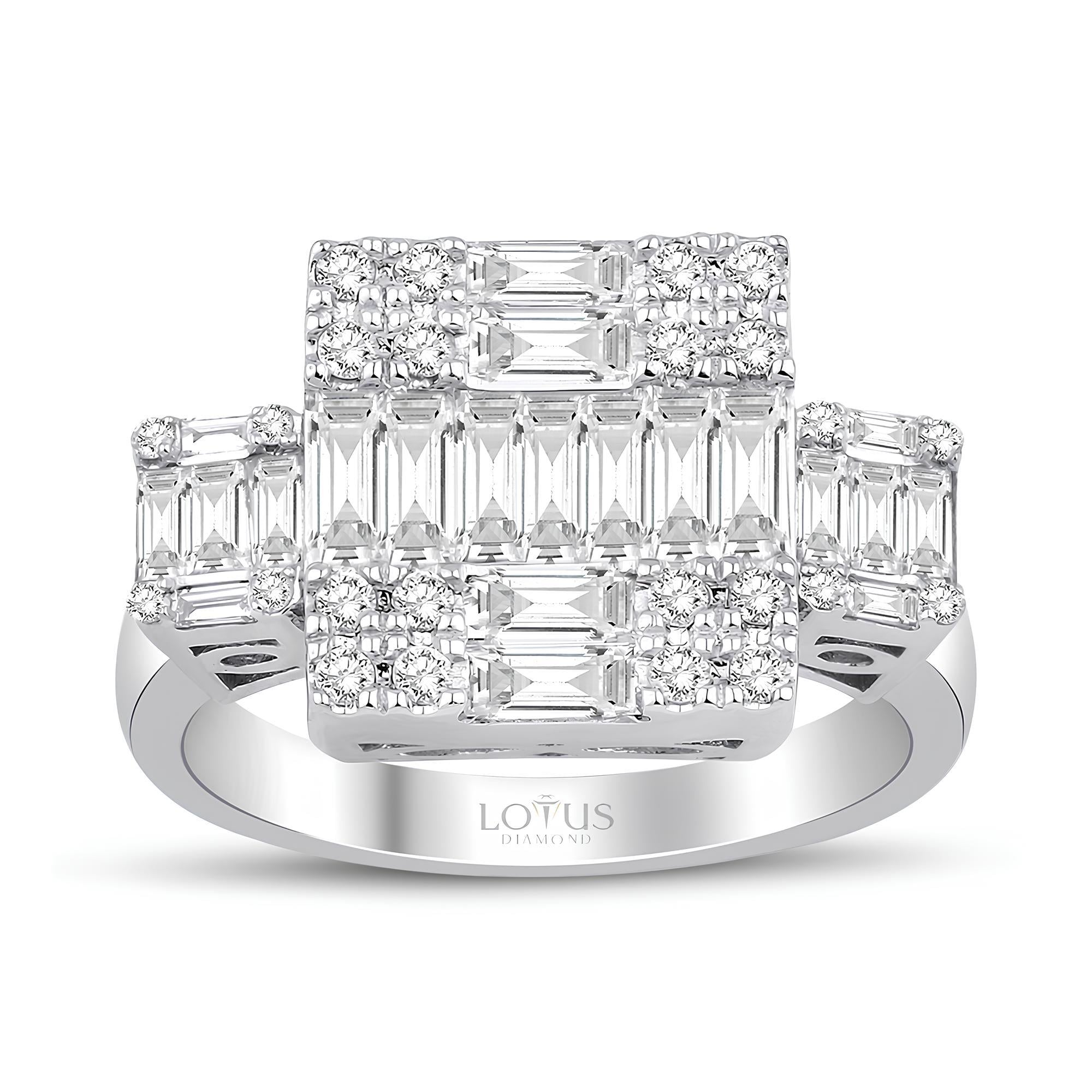 1.27 Karat Pırlanta Bagetli Yüzük