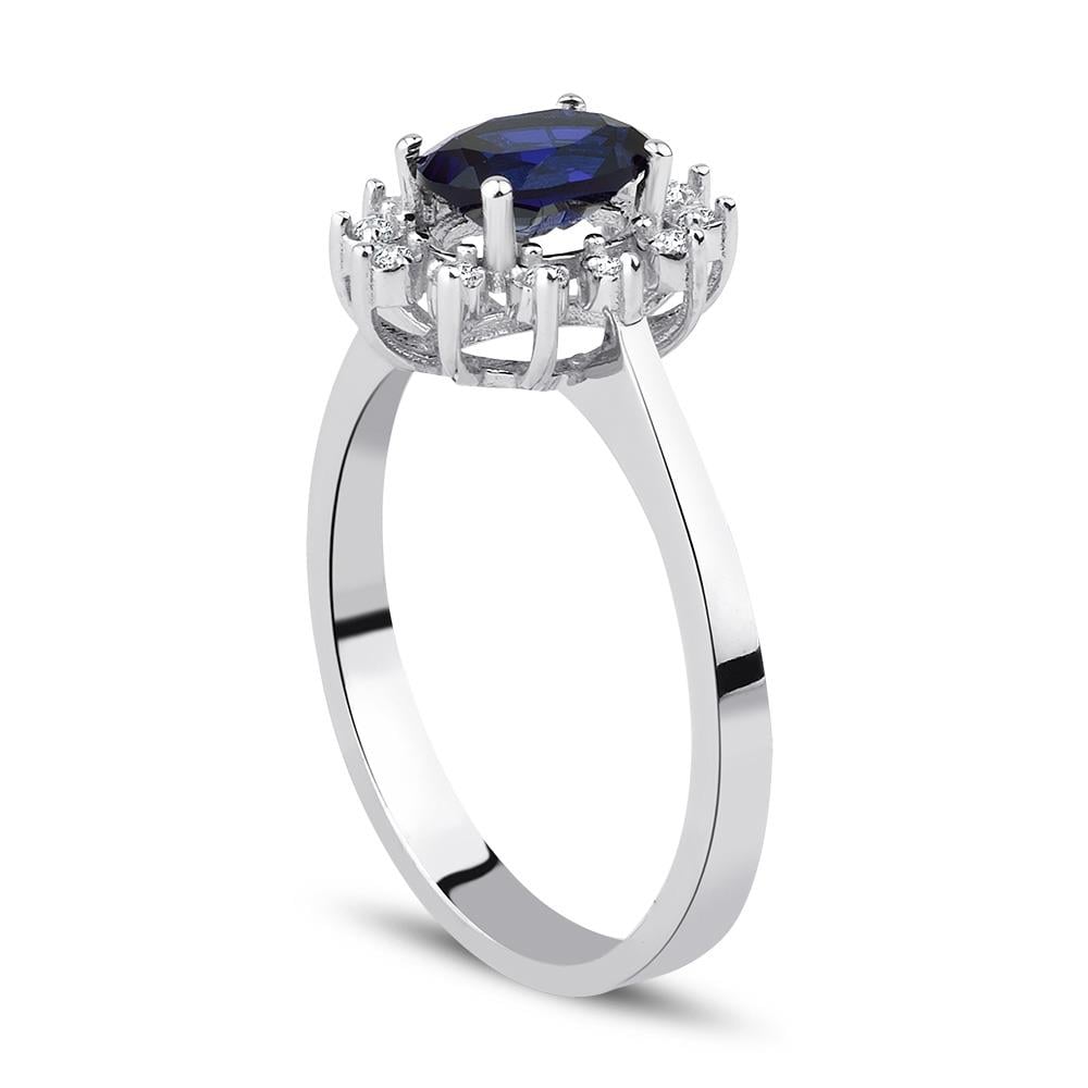 1.08 Karat Pırlanta Safir Yüzük