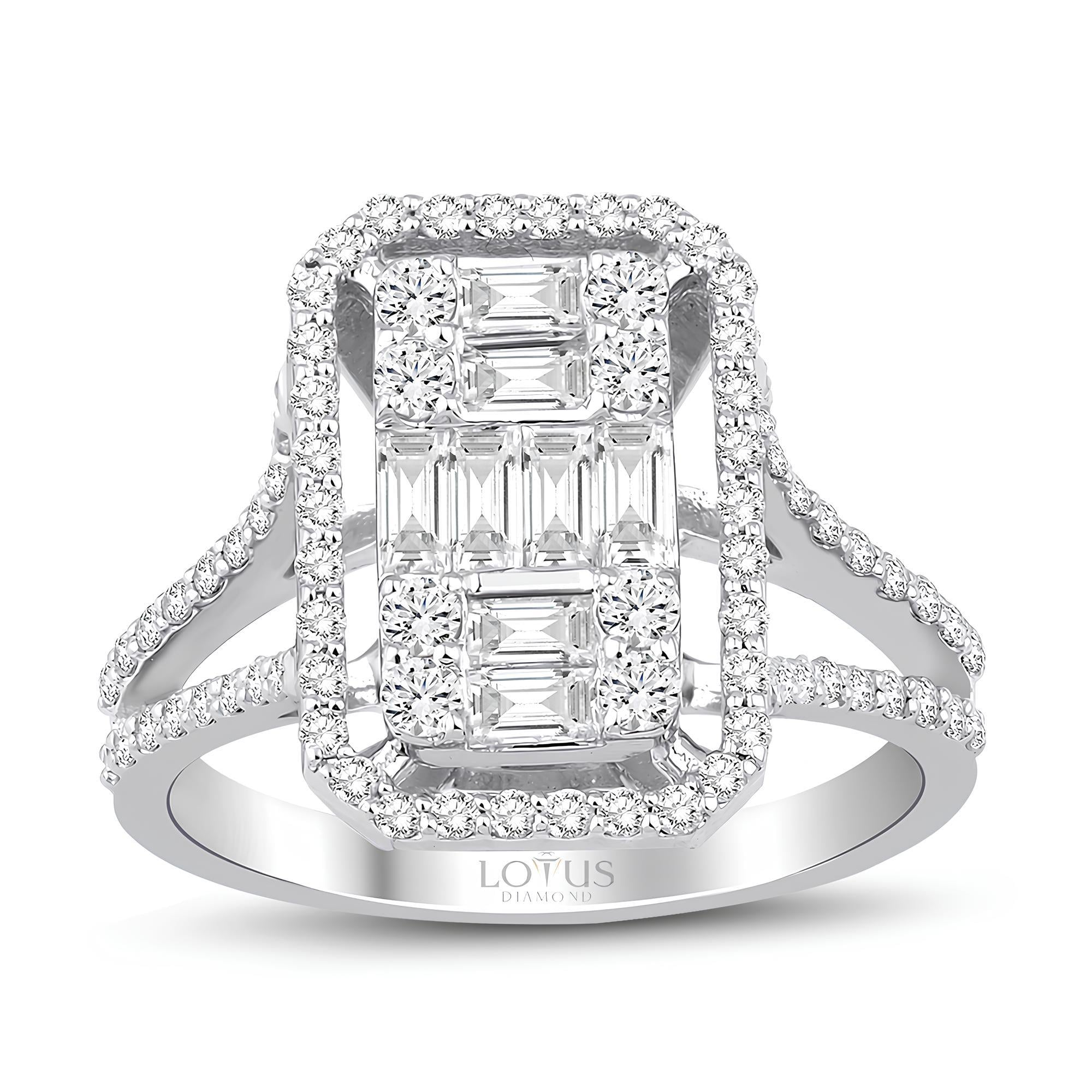 1.10 Karat Pırlanta Baget Yüzük