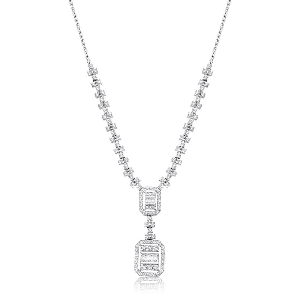 1.36 Karat Pırlanta Baget Tasarım Kolye