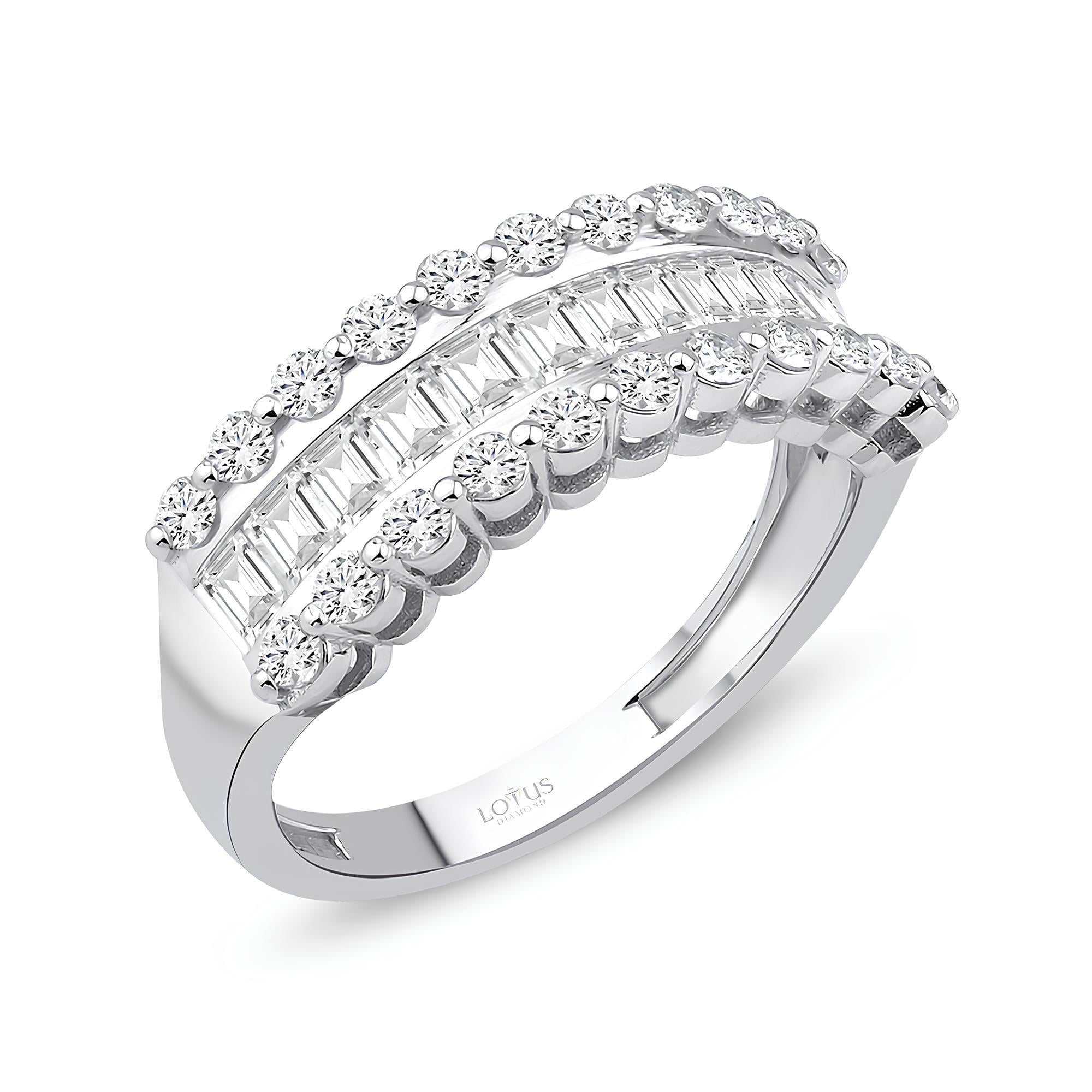 1.41 Karat Pırlanta Baget Yüzük