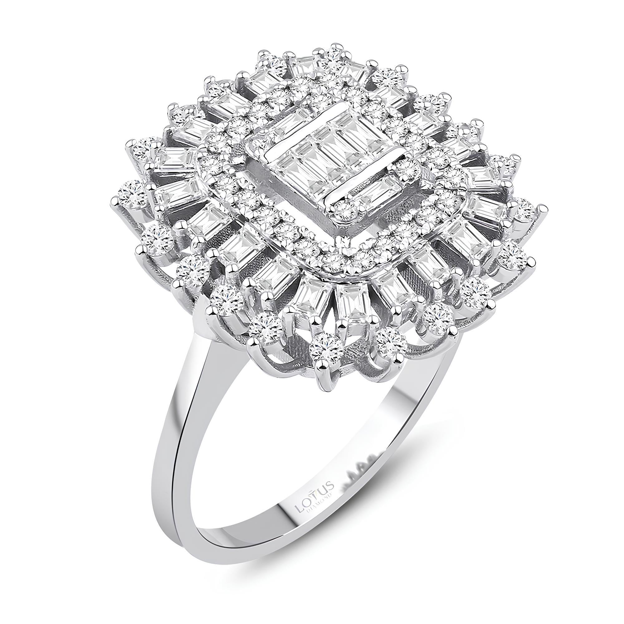 1.10 Karat Pırlanta Baget Yüzük