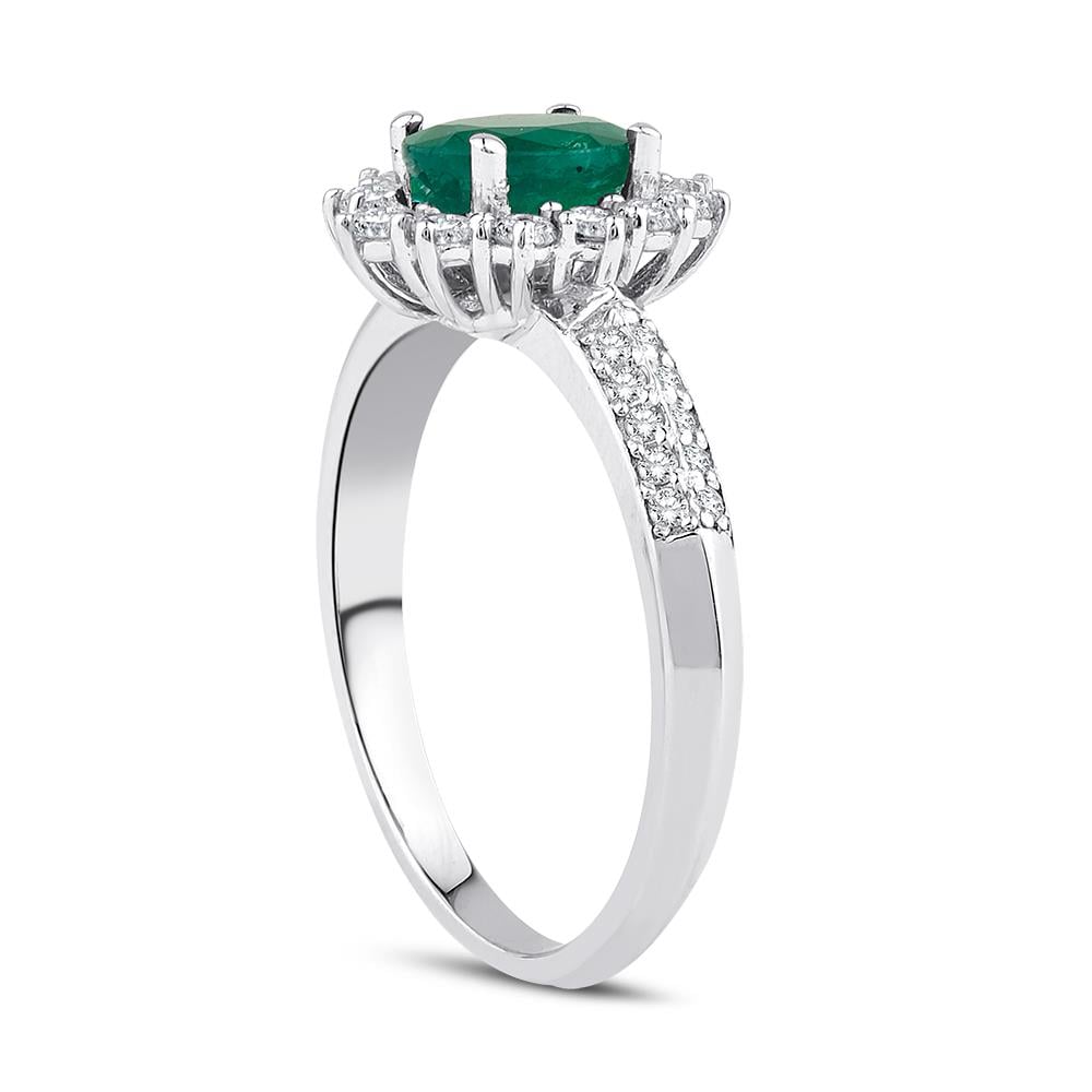 1.23 Karat Pırlanta Zümrüt Yüzük