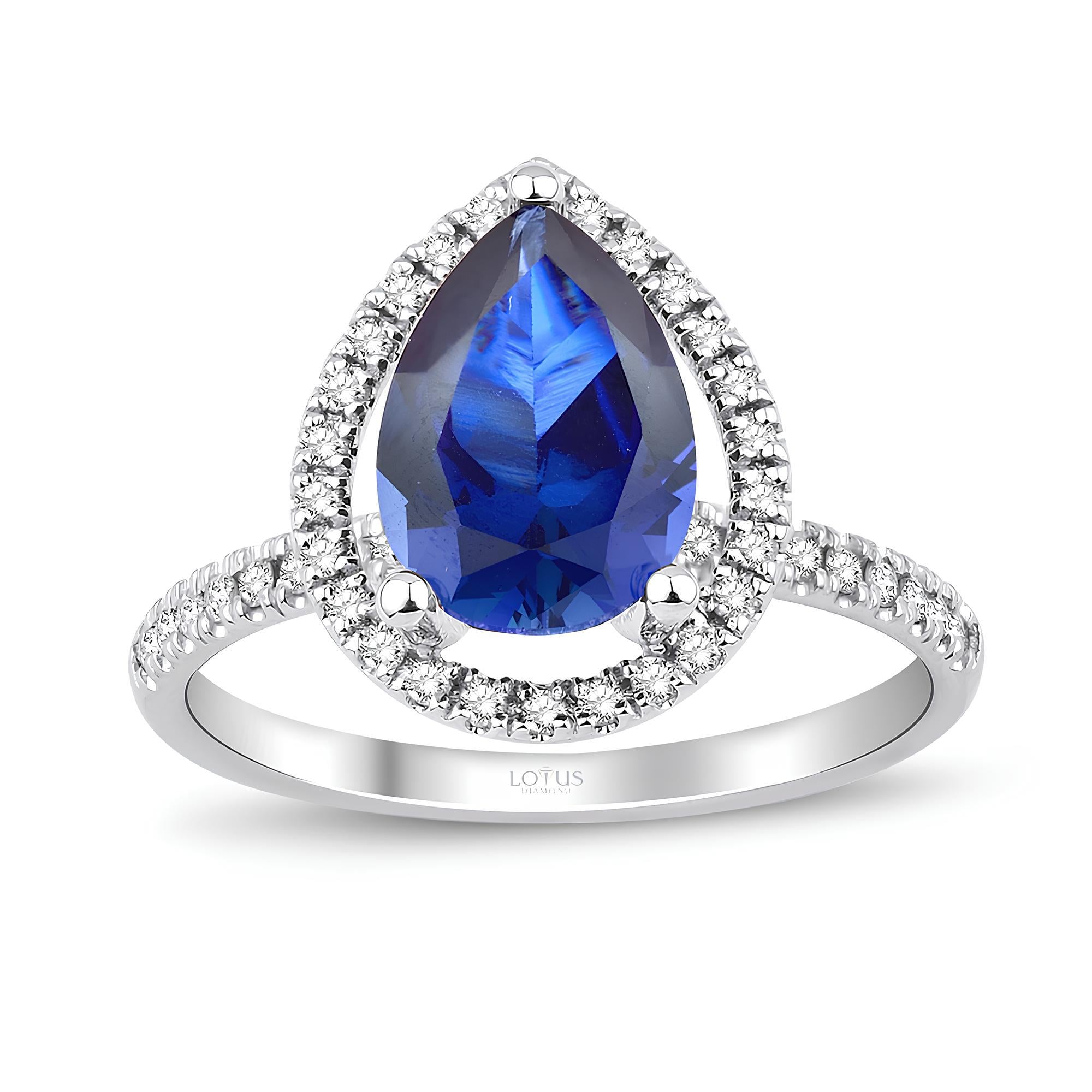 2.56 Karat Pırlanta Safir Yüzük