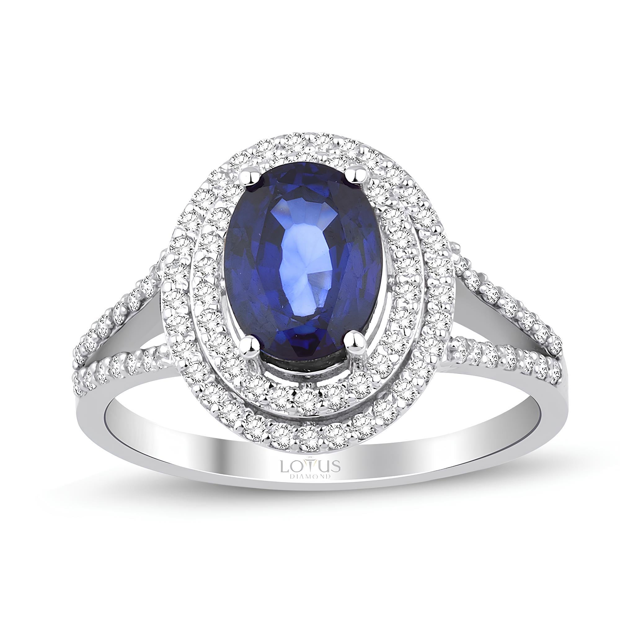 2.05 Karat Pırlanta Safir Yüzük