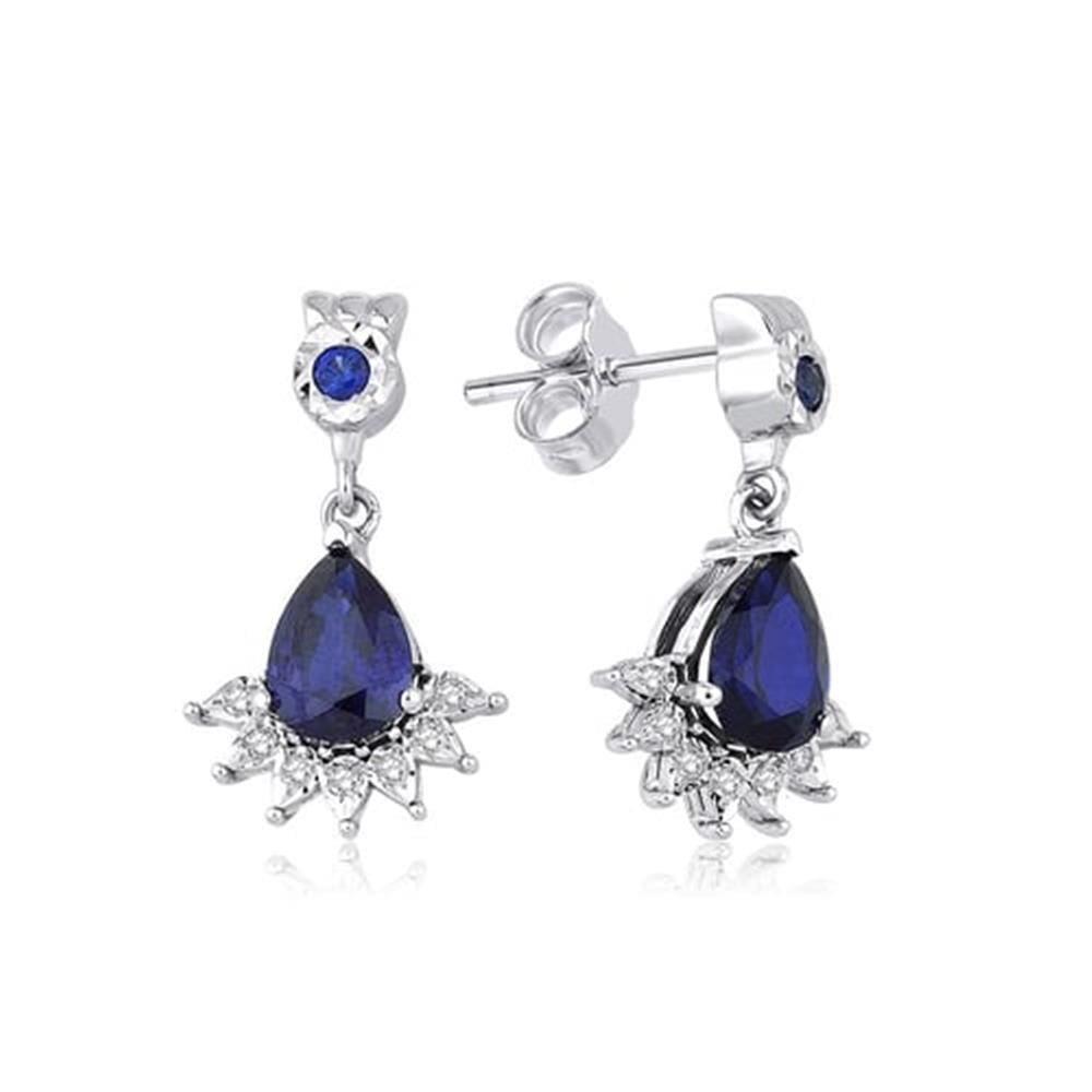 2.00 Karat Pırlanta Safir Küpe