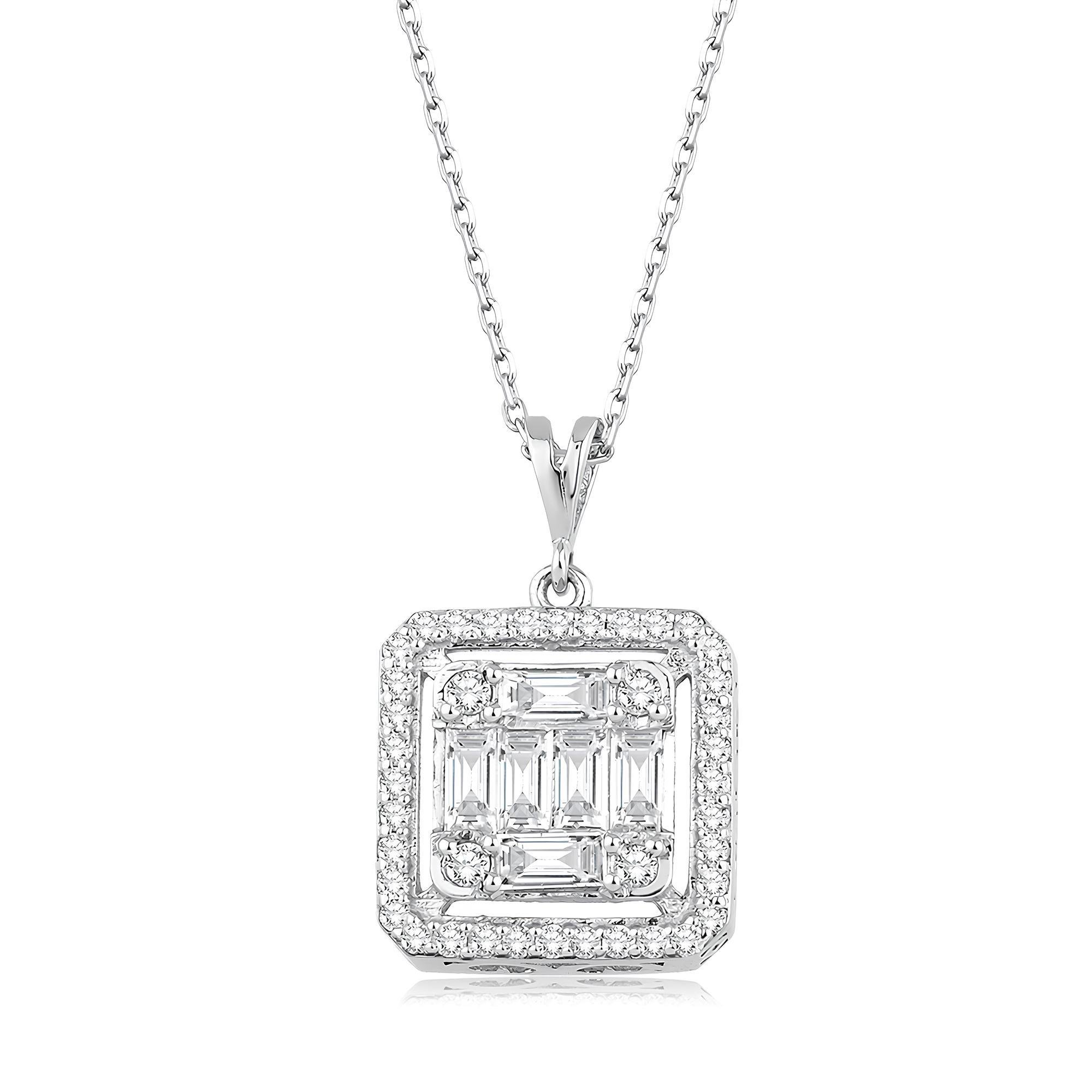 0.67 Karat Pırlanta Baget Kolye