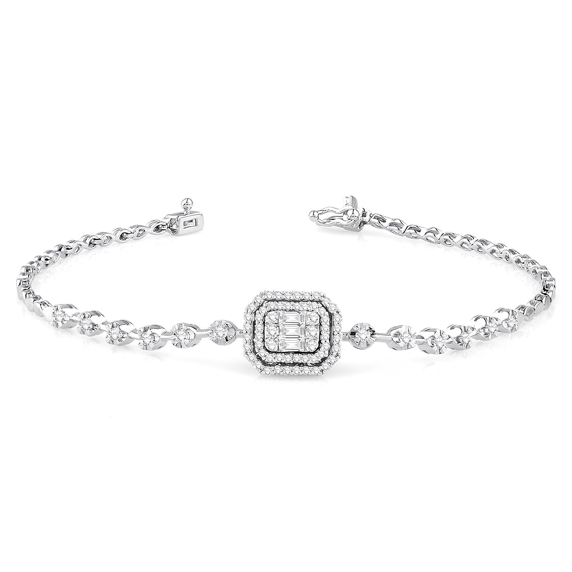 0.66 Karat Pırlanta Baget Bileklik