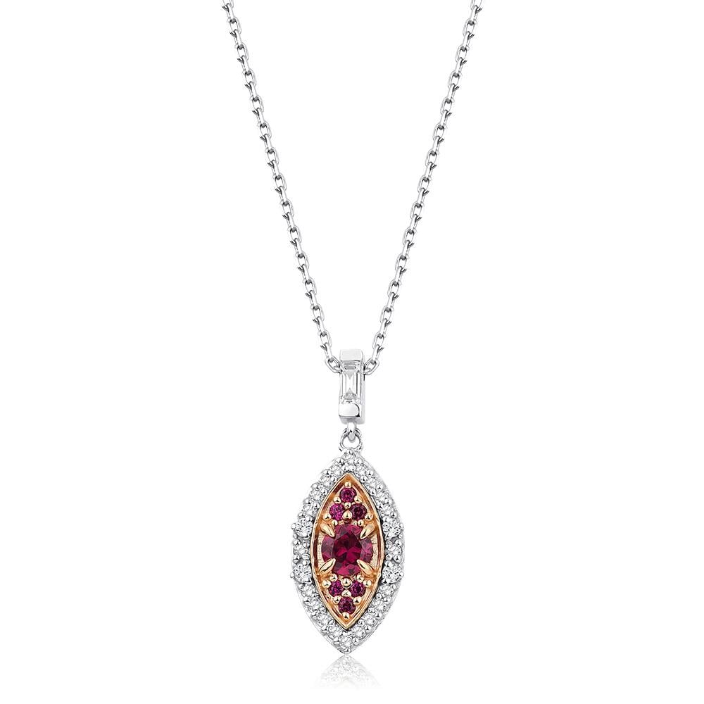 0.58 Ct Pırlanta Yakut Kolye