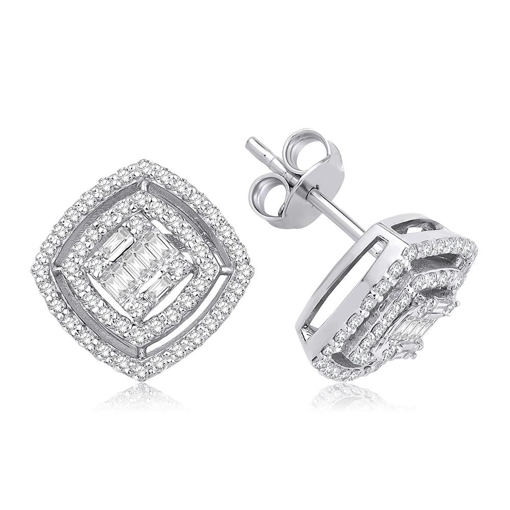 0.64 Ct Pırlanta Baget Küpe