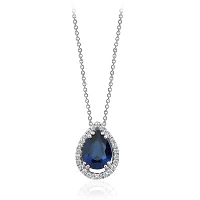 1.63 Karat Pırlanta Safir Kolye