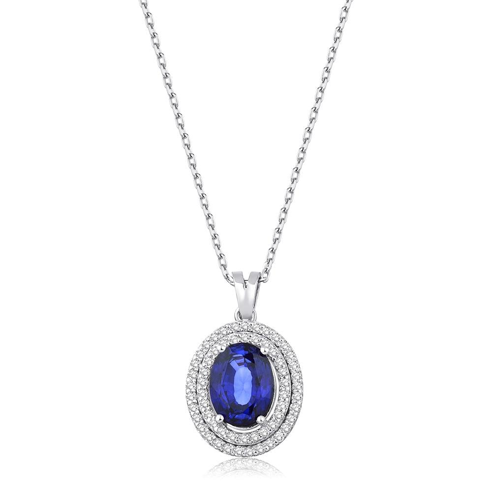 1.92 Ct Pırlanta Safir Kolye 
