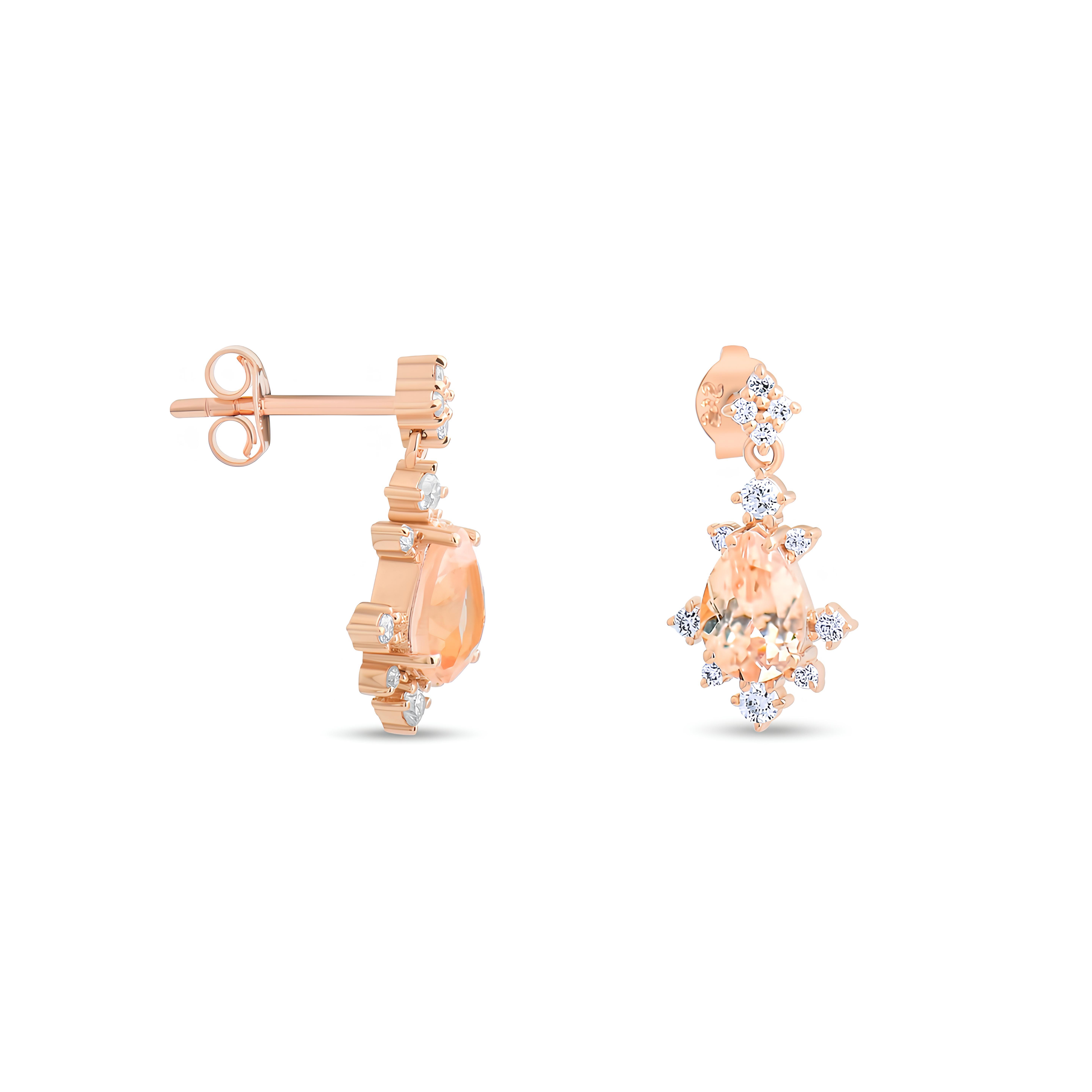 2.92 Karat Morganit Küpe Sevgililer Günü Özel