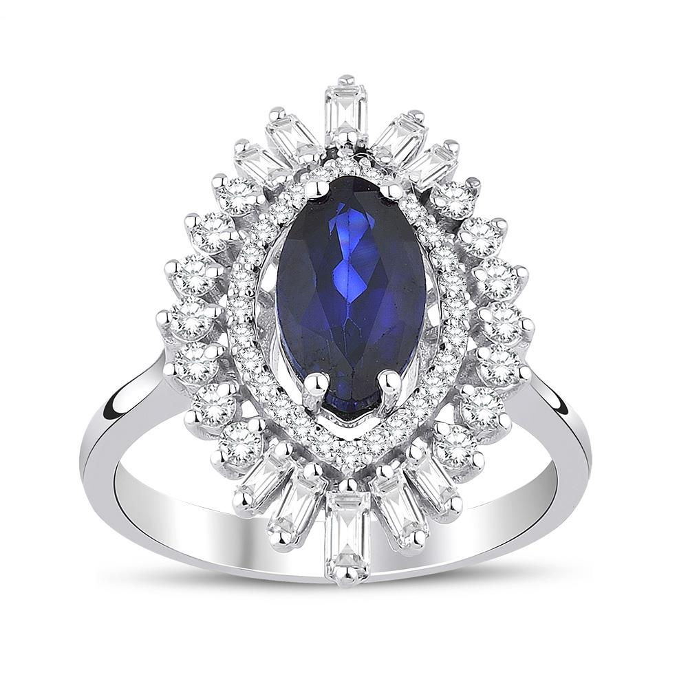 3.40 Karat Pırlanta Safir Yüzük