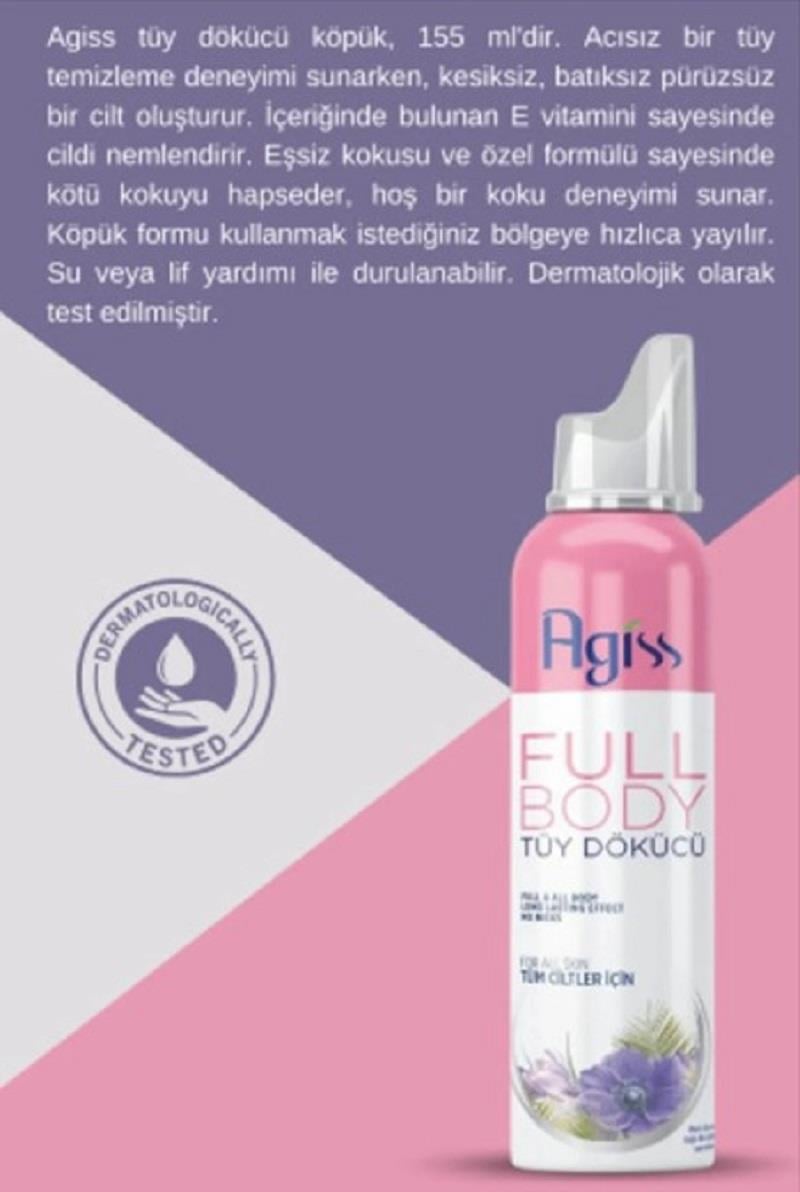 Agiss Agiss Full Body Tüy Dökücü Köpük Sprey 155 ml