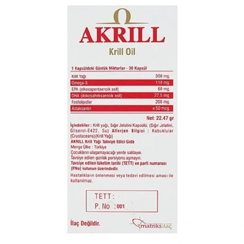 Akrill Akrill Krill Oil 30 Kapsül
