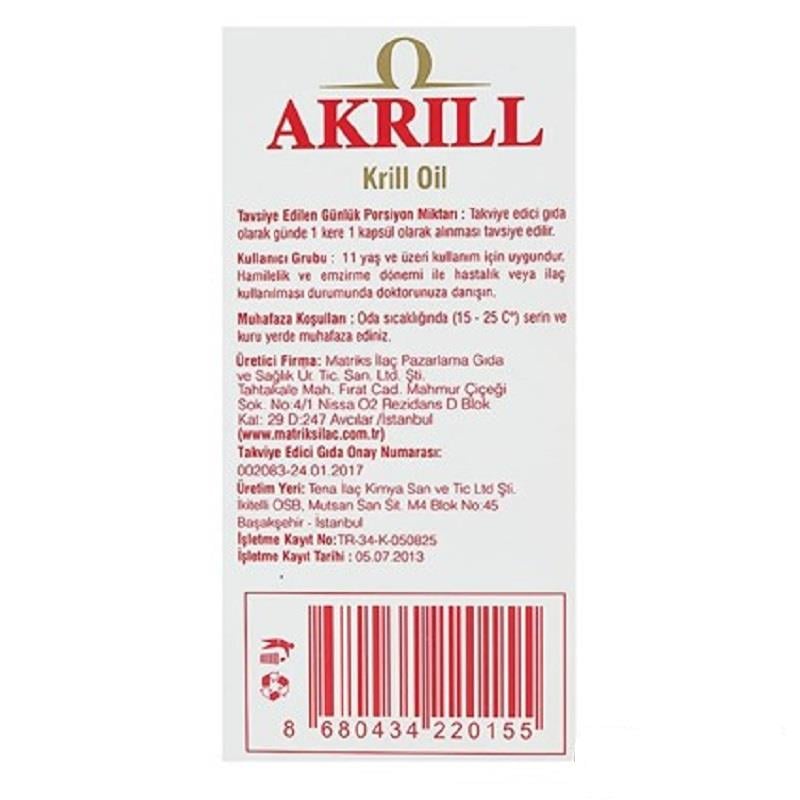 Akrill Akrill Krill Oil 30 Kapsül