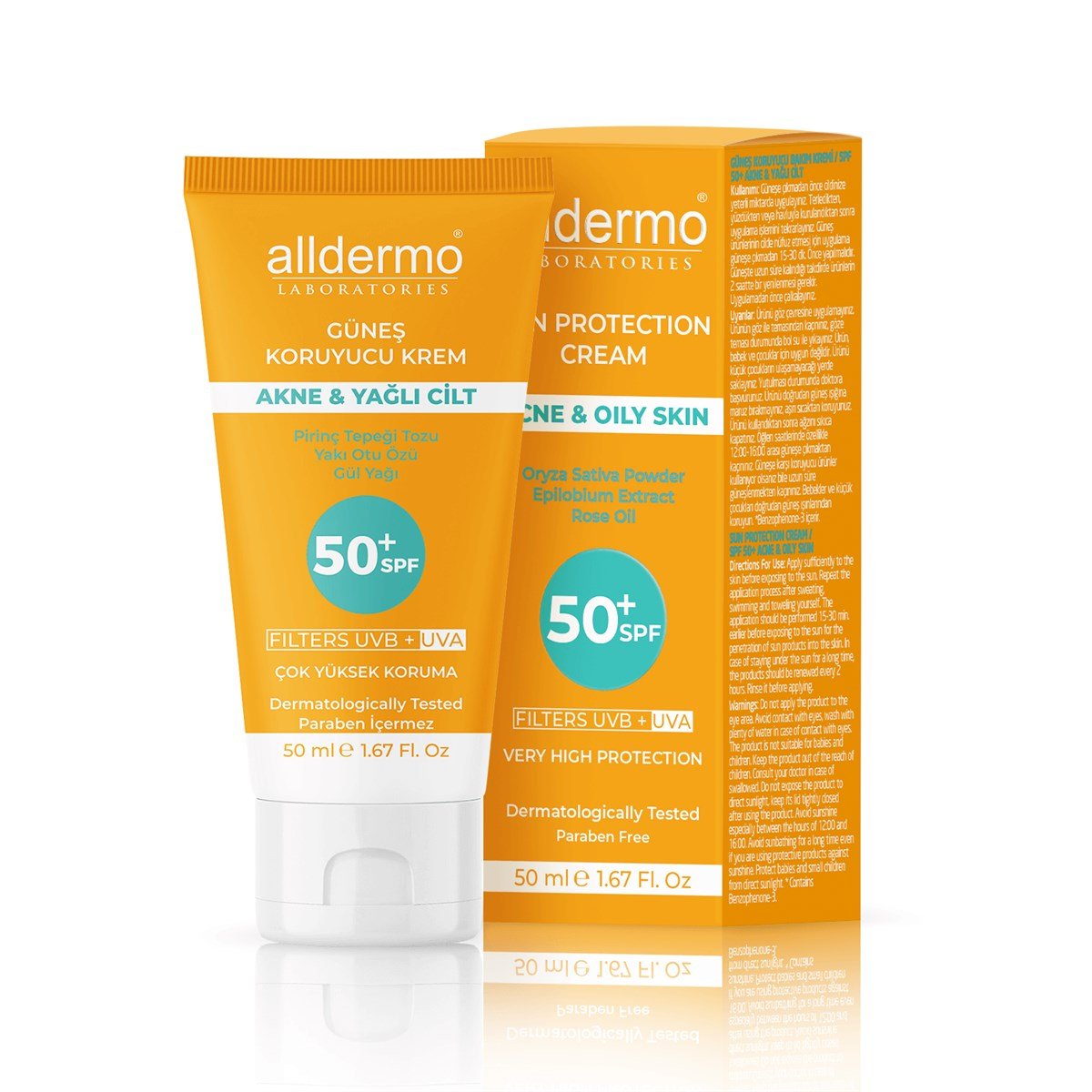 ALLDERMO Alldermo Akne & Yağlı Cilt Güneş Koruyucu Krem SPF50+ 50ml