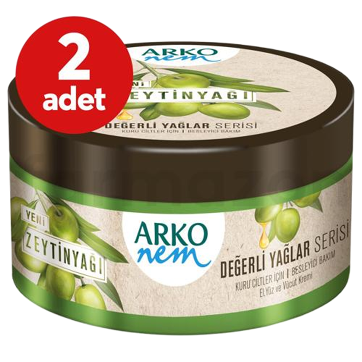 Arko Arko Değerli Yağlar Zeytinyağlı Krem 250 + 250 ml Hediyeli