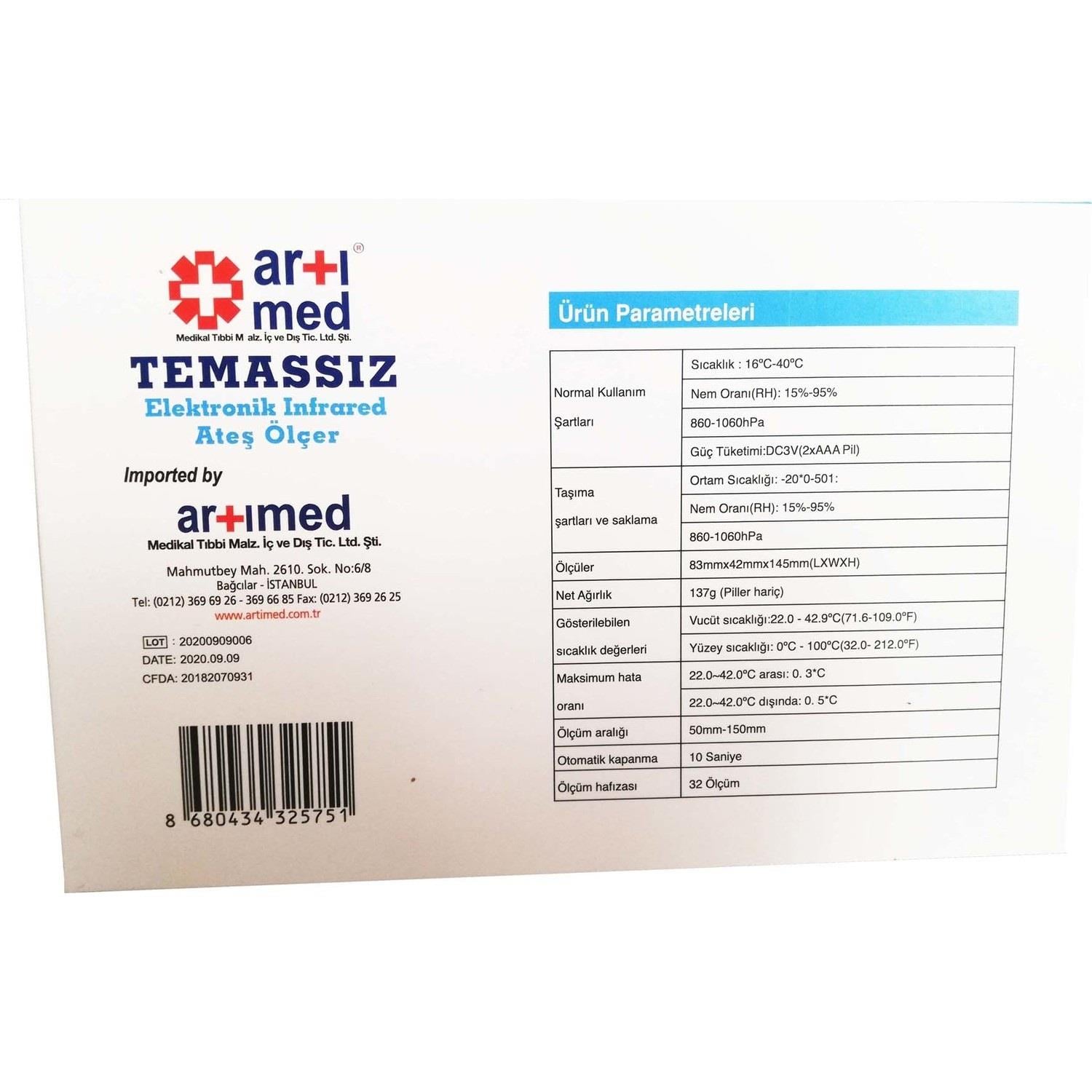 Artımed Artımed WL-601 Alından Temassız Ateş Ölçer