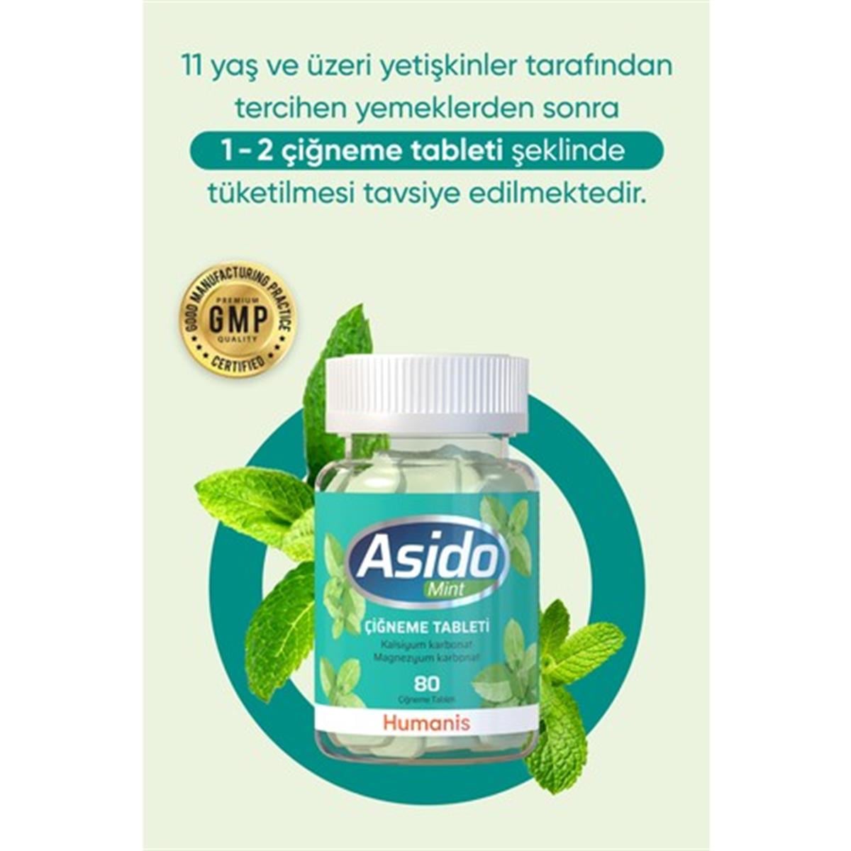 asido Asido Mint Magnezyum ve Kalsiyum 80 Tablet