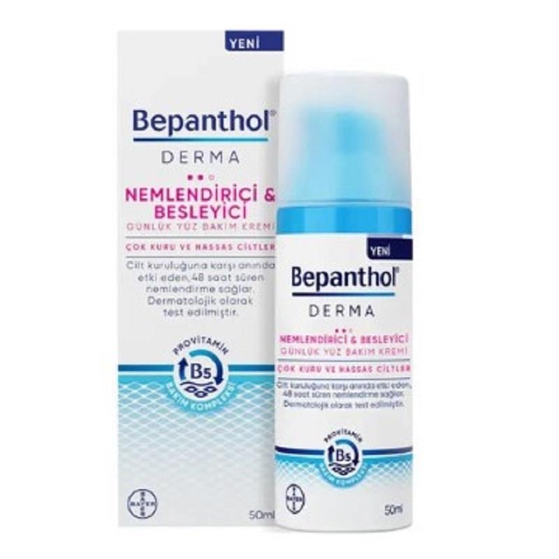 Bepanthol Bepanthol Derma Nemlendirici Besleyici Günlük Yüz Bakım Kremi Çok Kuru ve Hassas Ciltler 50 ml