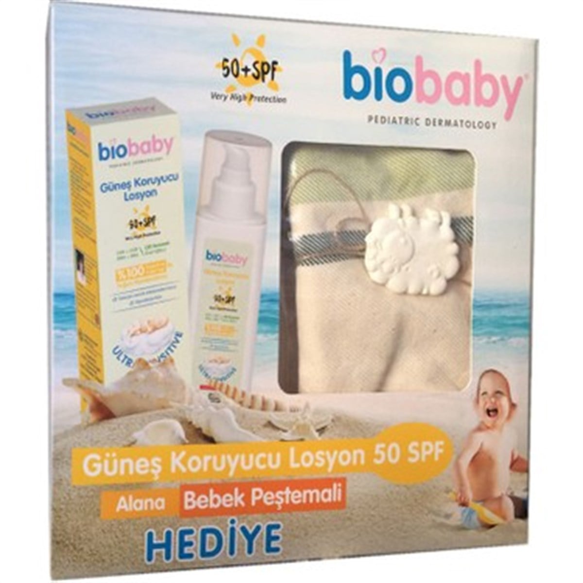 BiobabyBiobaby Güneş Koruyucu Losyon Spf50 100Ml Bebek Peştemali Ve Güneş Sonrası Losyon Hediye