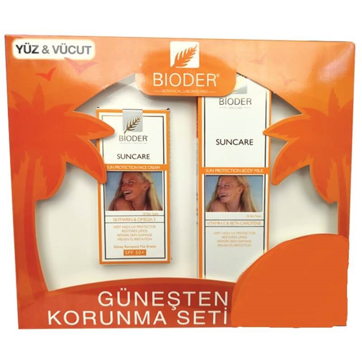 Bioder Bioder Suncare Güneş Koruyucu İkili Paket -Vücut Sütü Spf 50+ 180 Ml + Yüz Kremi Spf 50+ 50 Ml