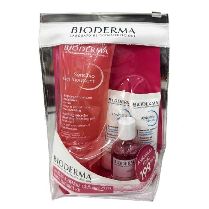 Bioderma Bioderma Hassas & Nemsiz Ciltlere Özel Kit - Sensibio Foaming Gel 100 ml + Hydrabio Serum 15 ml + H2O 20 ml