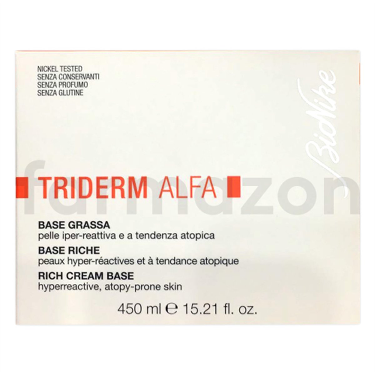 Bionike Bionike Triderm Alfa Rich Cream Base 450 ml