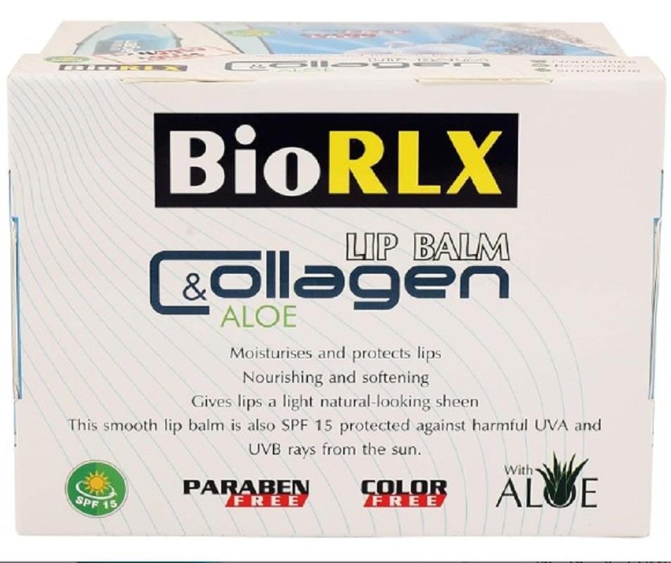 BioRLX BioRLX Collagen Aloe Vera Lip Balm Renksiz - 12'li Stant